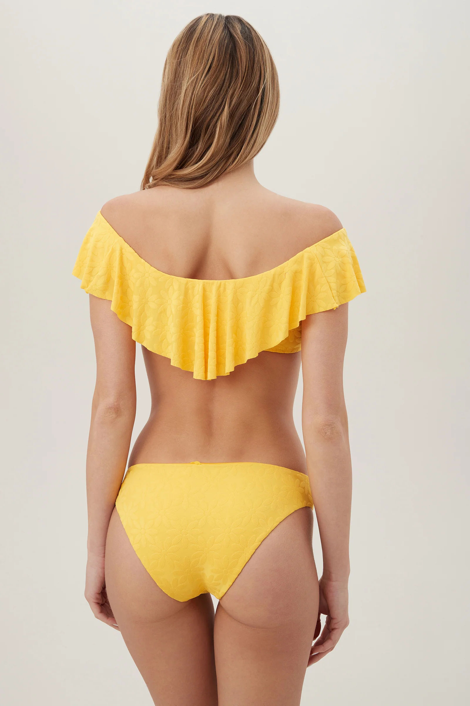 Women's Joplin Jacquard Off The Shoulder Ruffle Bandeau Swim Top - Image 2