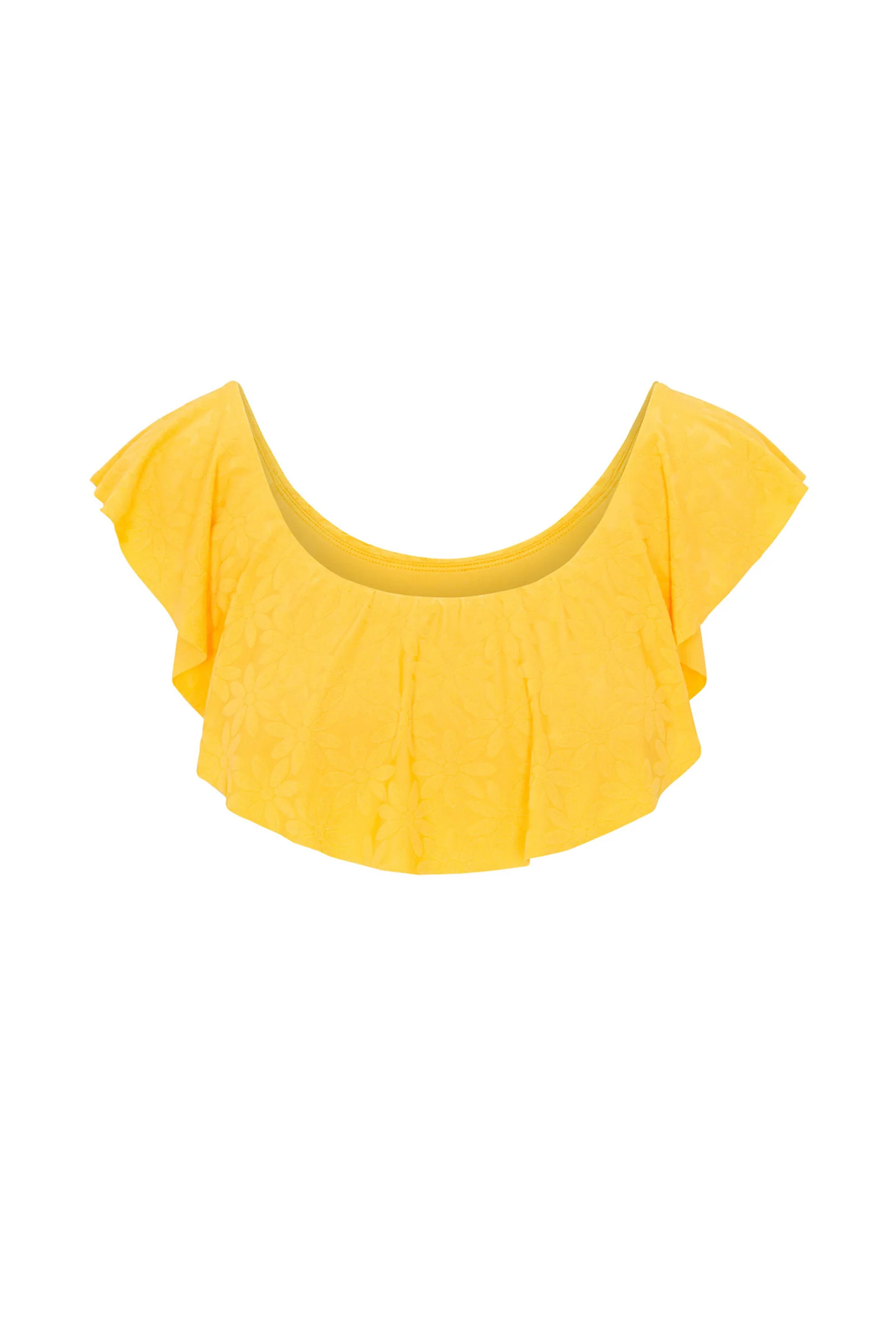 Women's Joplin Jacquard Off The Shoulder Ruffle Bandeau Swim Top - Image 3