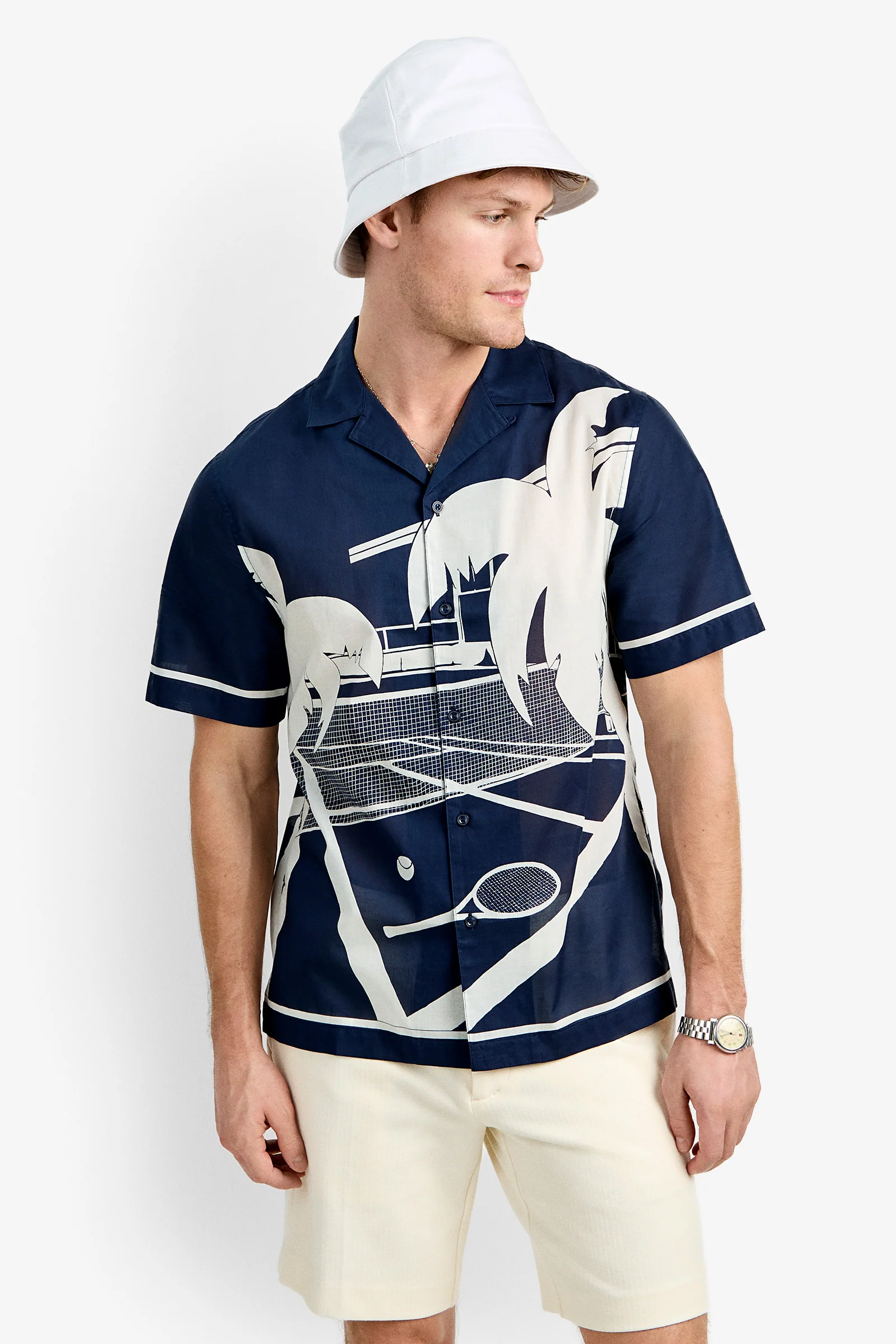 Josue Short-Sleeve Shirt - Tennis Print - Image 2