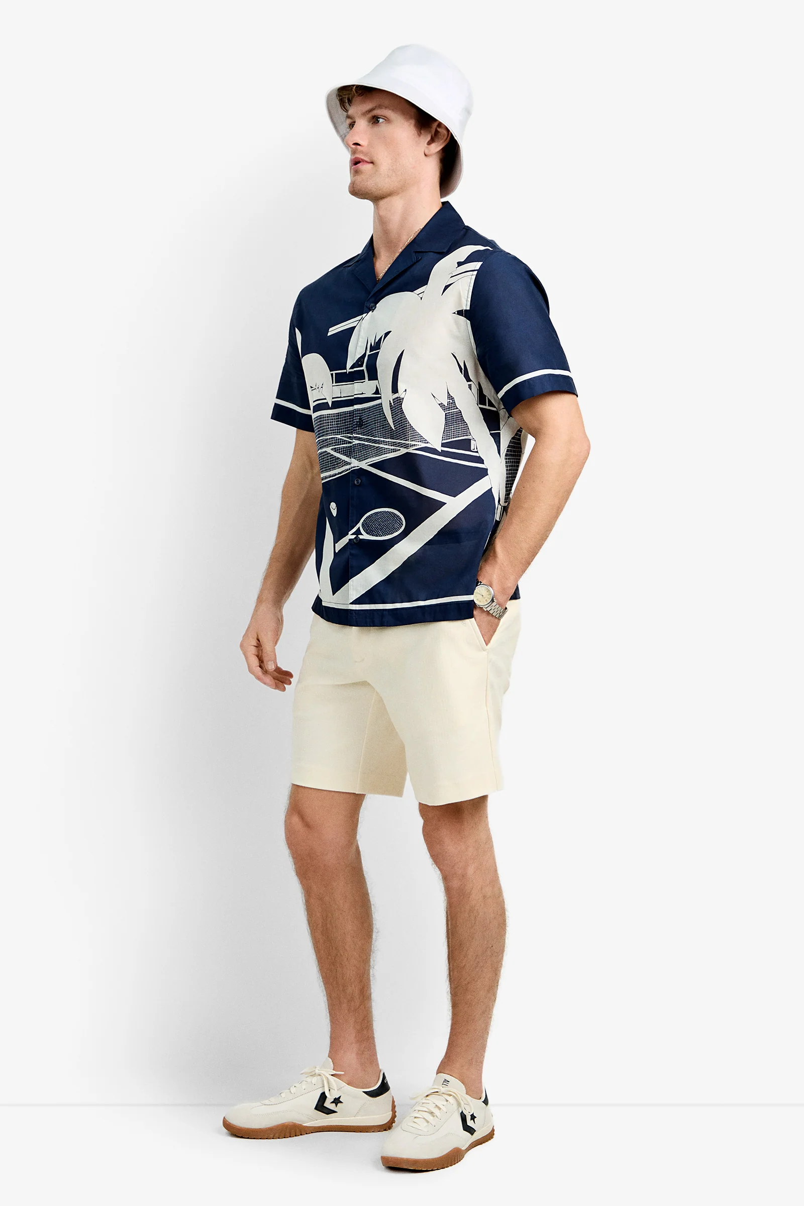 Josue Short-Sleeve Shirt - Tennis Print - Image 4