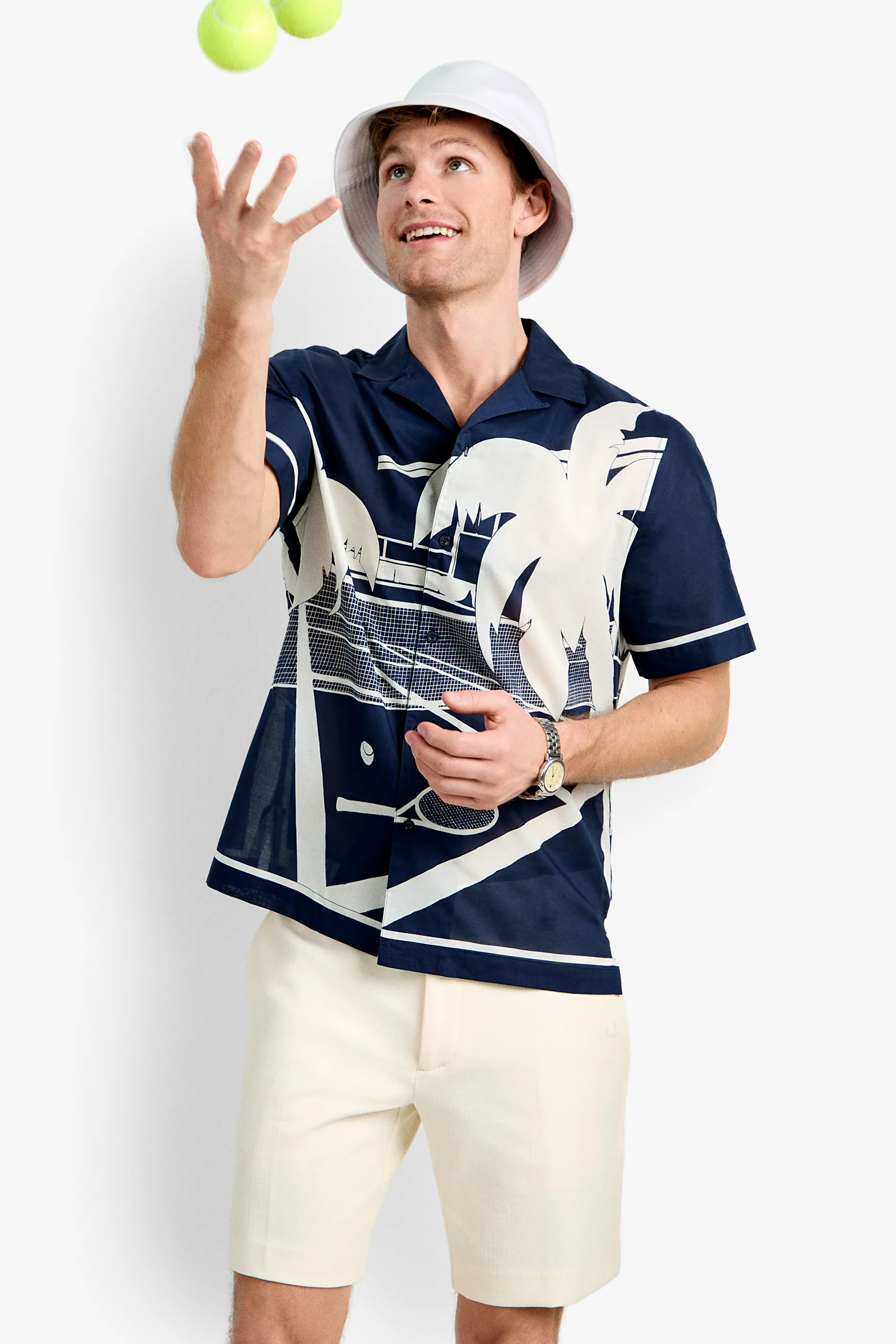 Josue Short-Sleeve Shirt - Tennis Print - Image 5