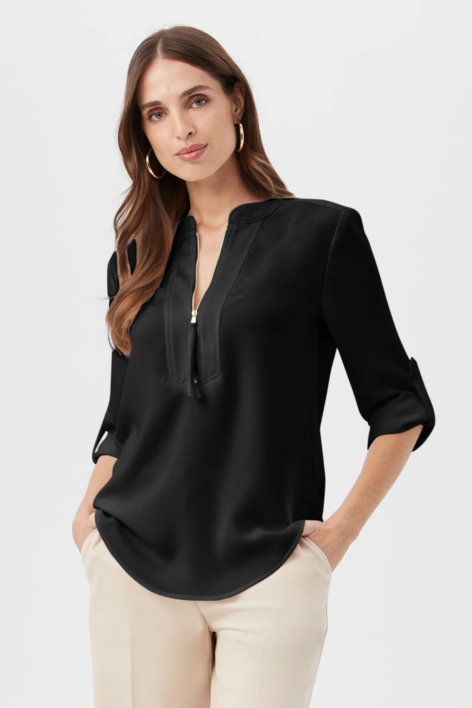 Kaiko 3/4-Sleeve Half-Zip Top - Image 11
