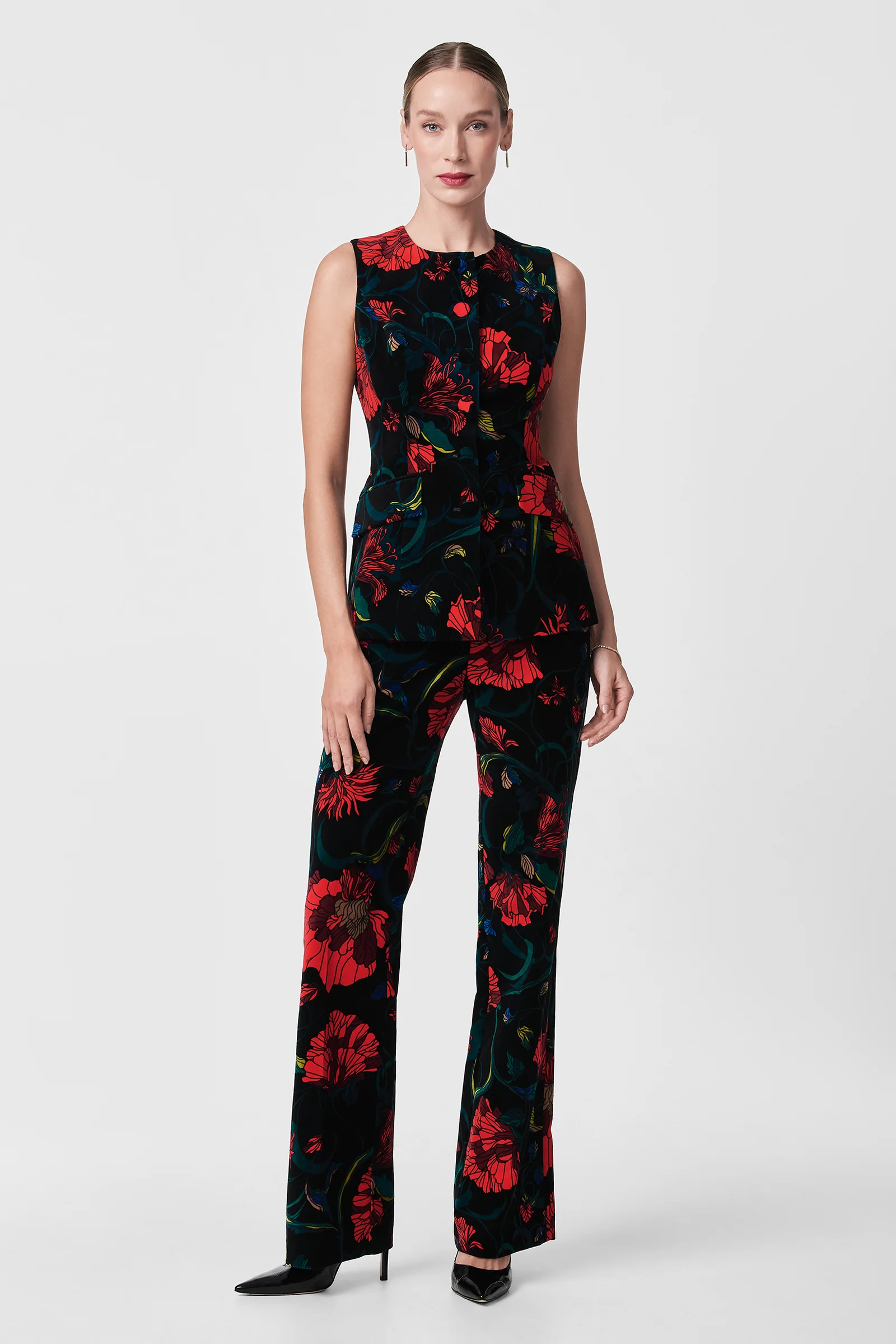 Kary Printed Velvet Vest - Image 2