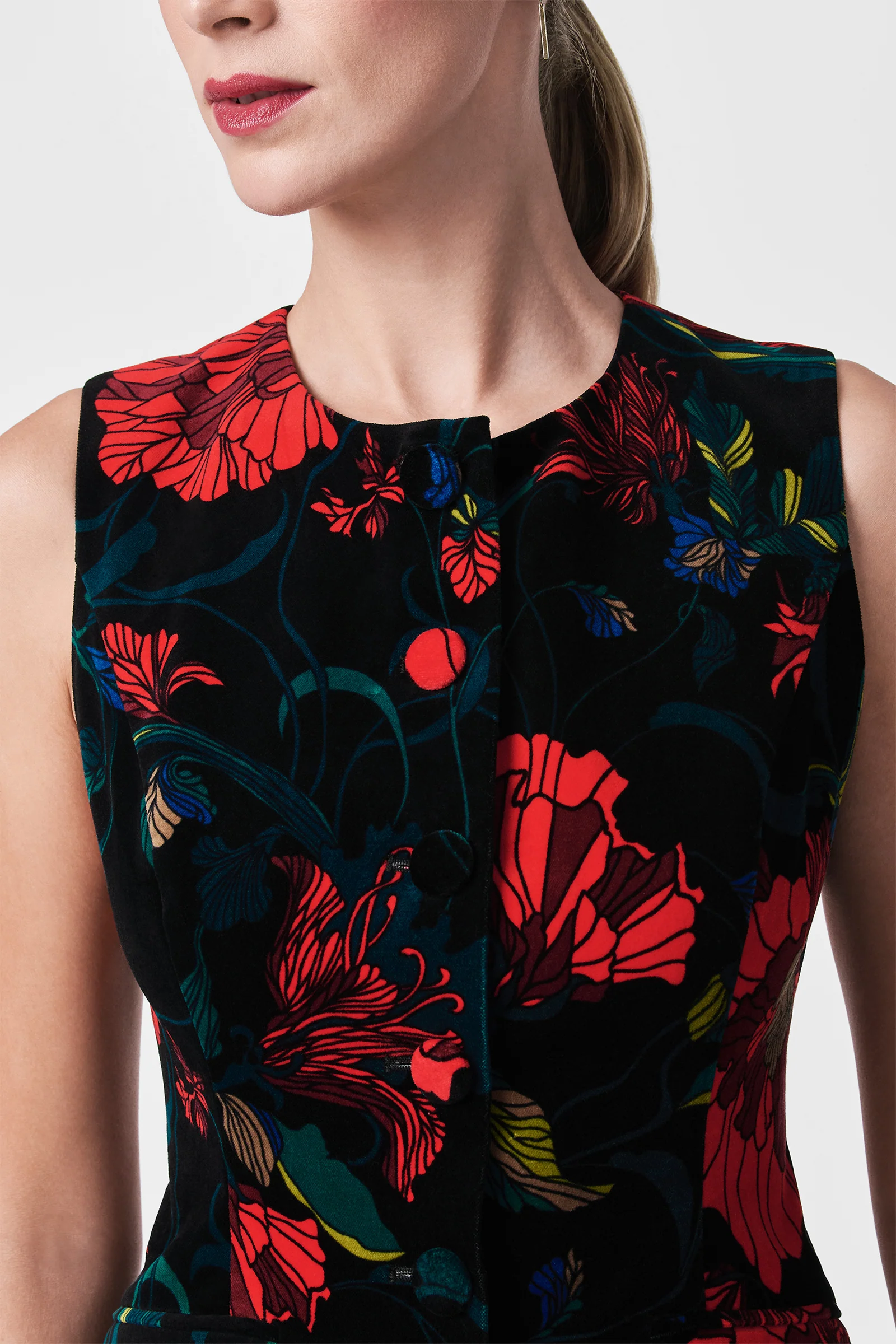 Kary Printed Velvet Vest - Image 5