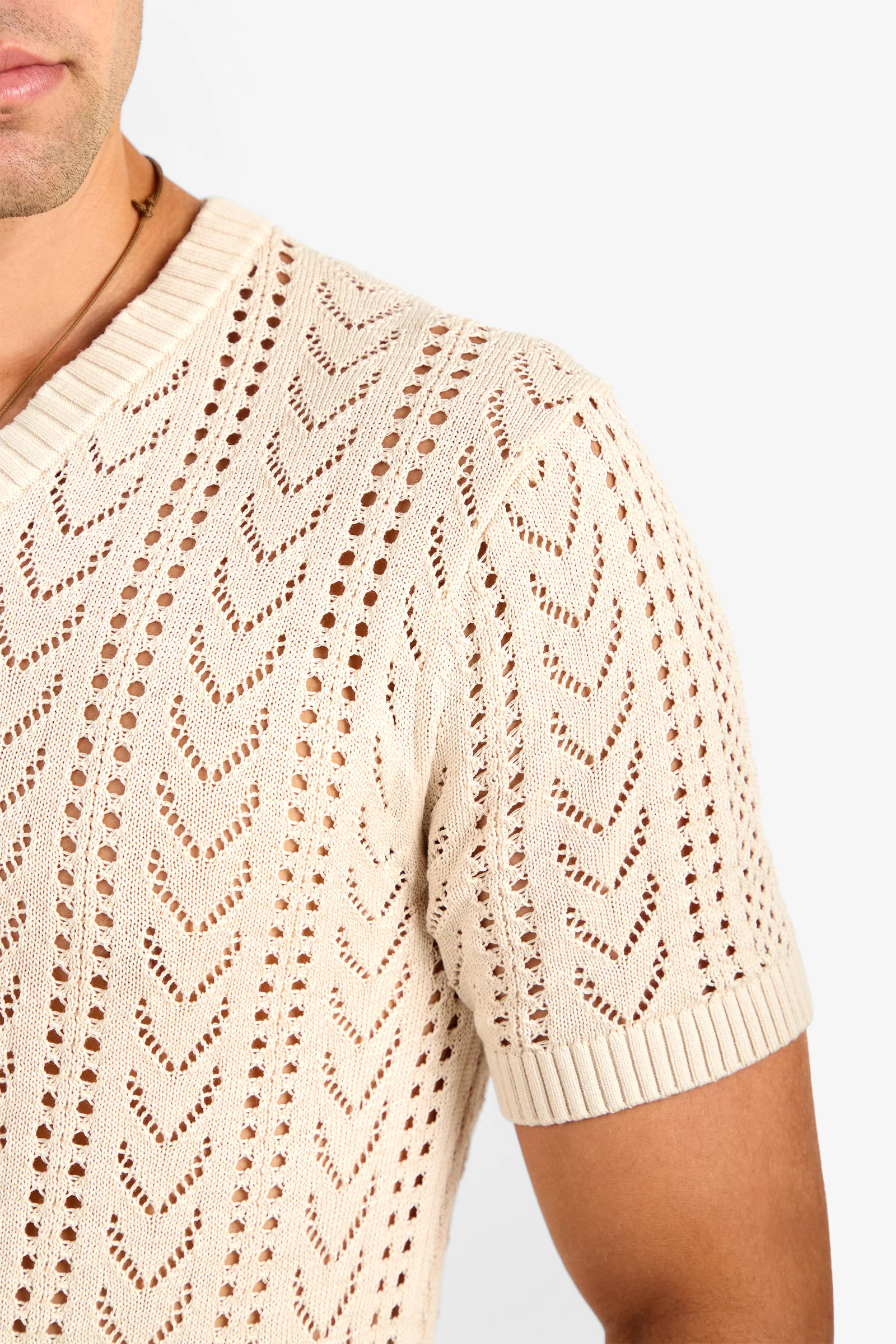 Keanu Crochet V-neck Sweater - Image 3