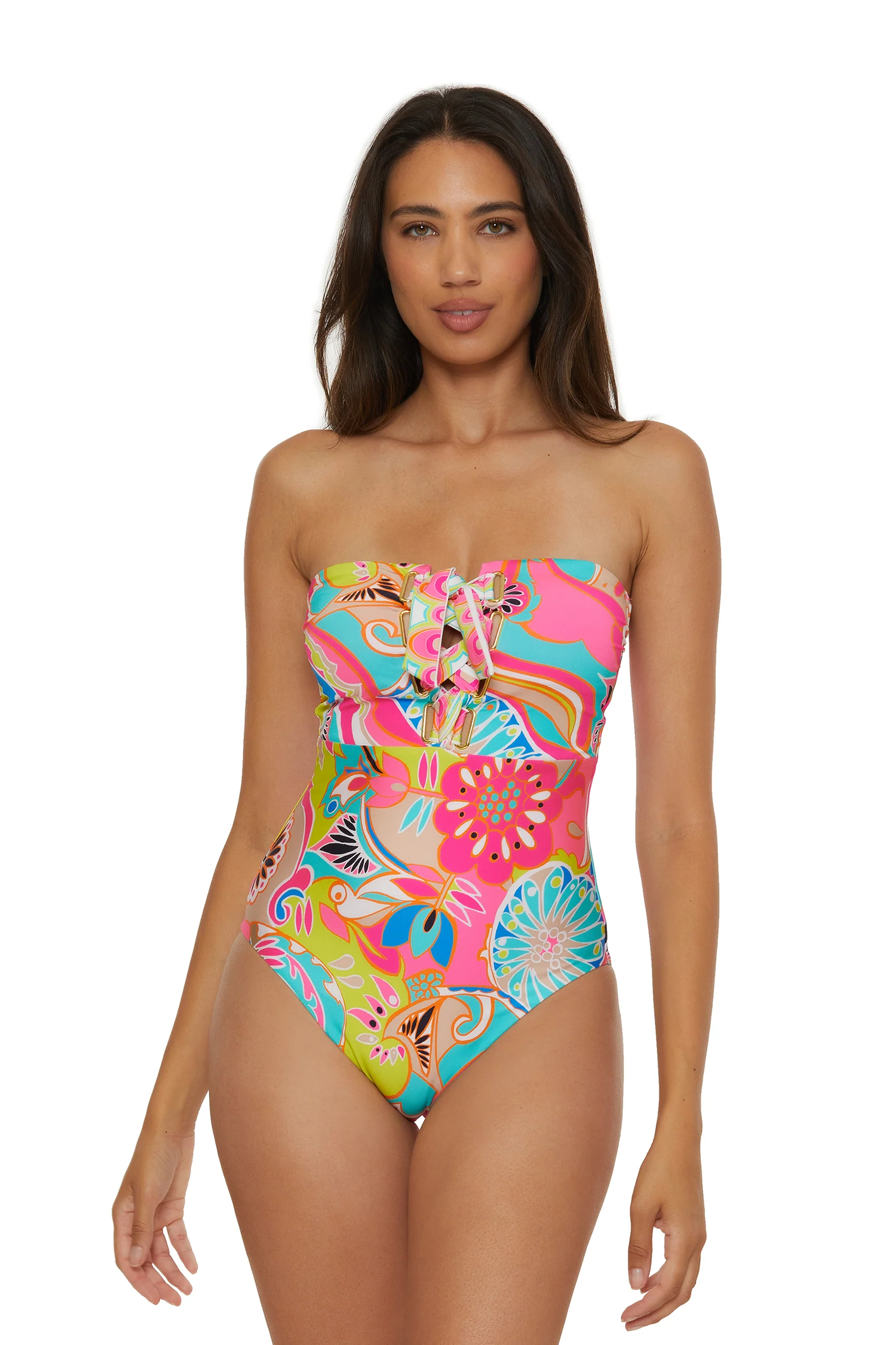 Lace-Up Bandeau One-Piece Swimsuit - Venus - Image 4