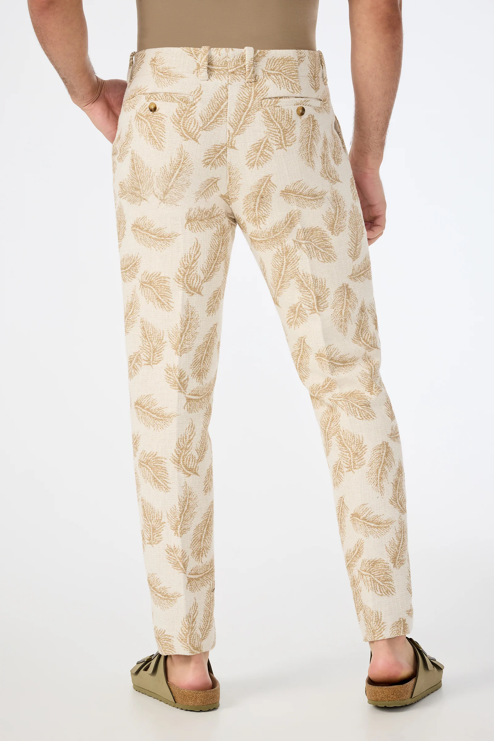 Alex Slim Trouser - Desert Fronds Jacquard - Image 4