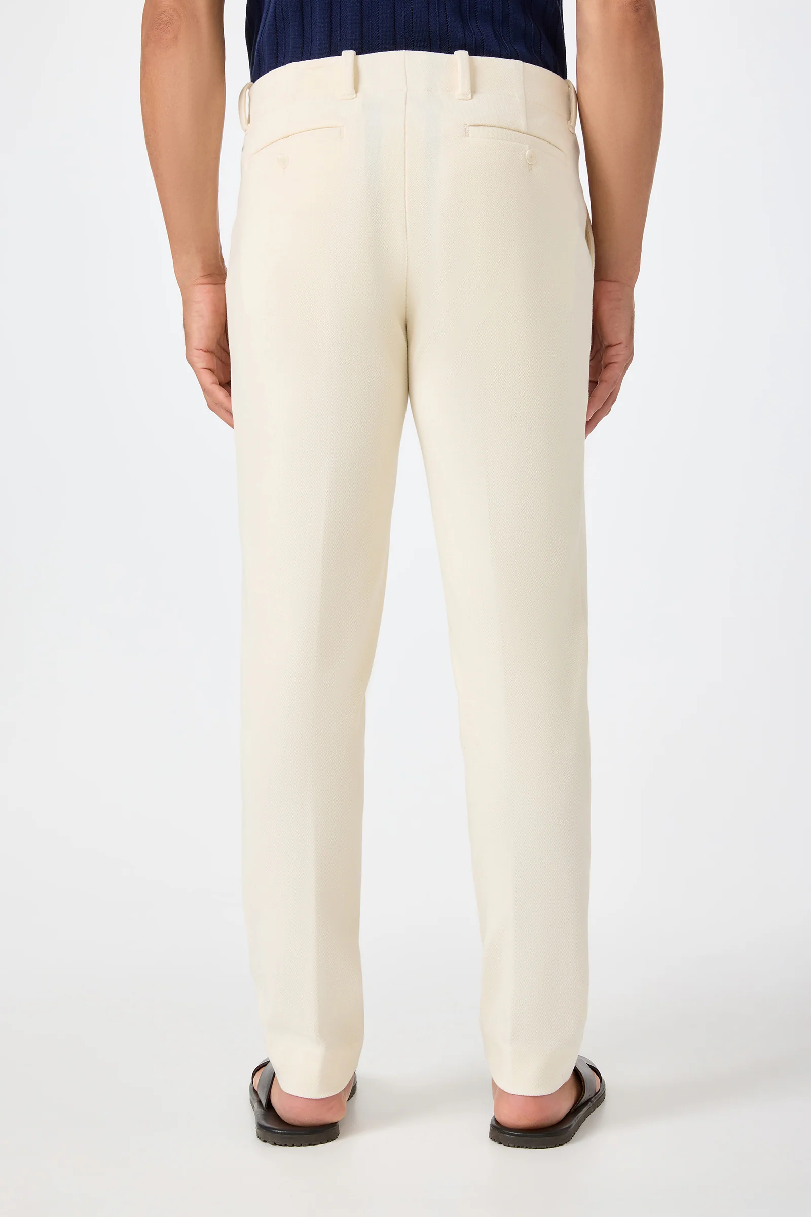 Alex Slim Trouser - Ecru - Image 4