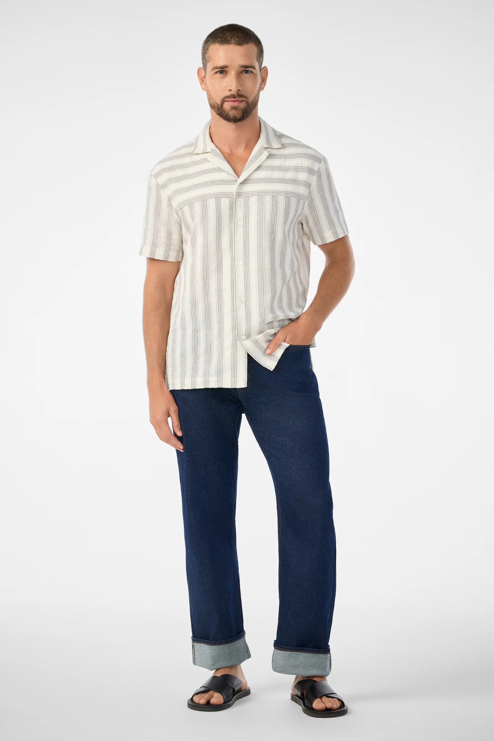 Angelo Short-Sleeve Shirt - Stripe Gauze - Image 2