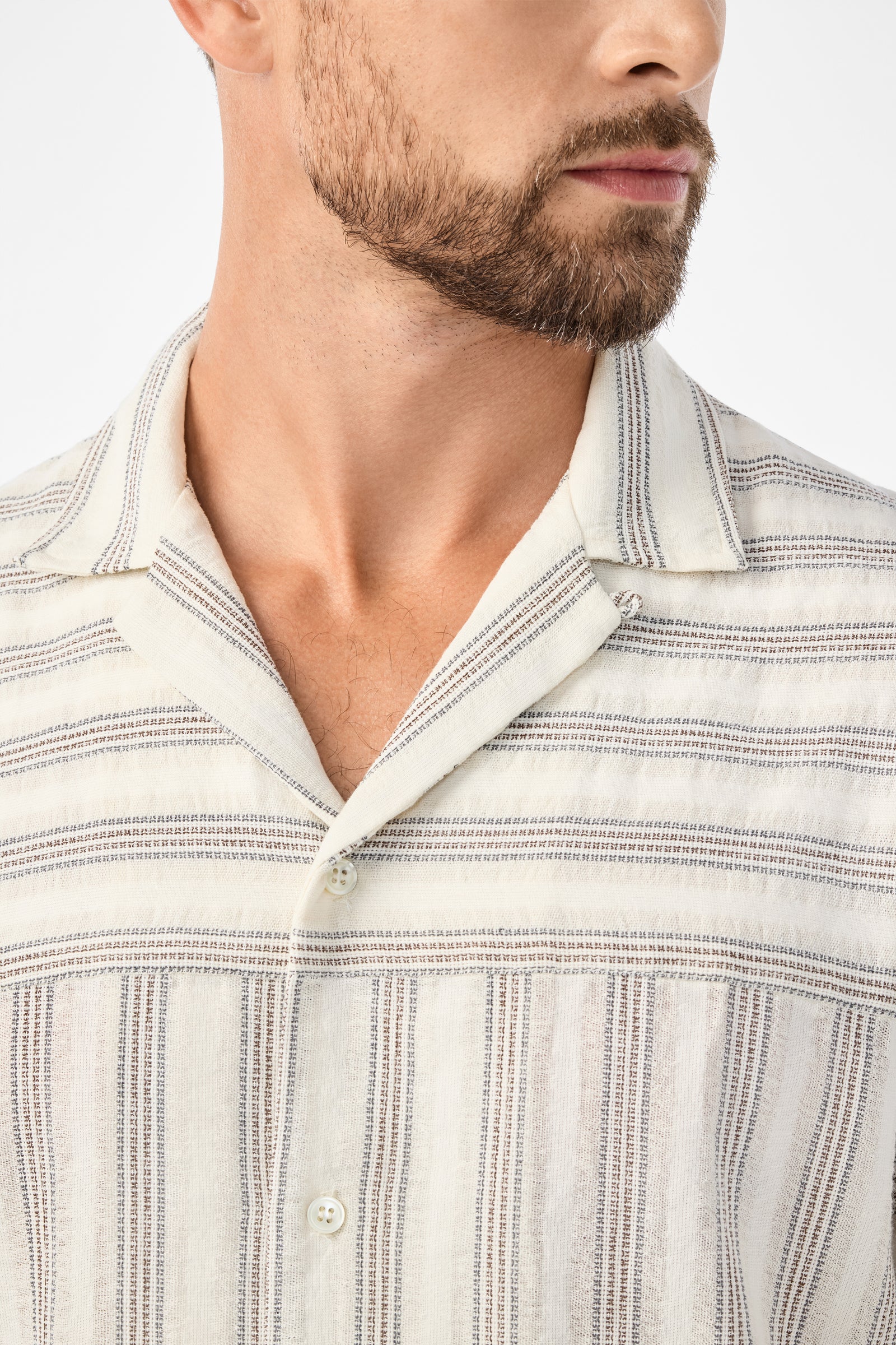 Angelo Short-Sleeve Shirt - Stripe Gauze - Image 5