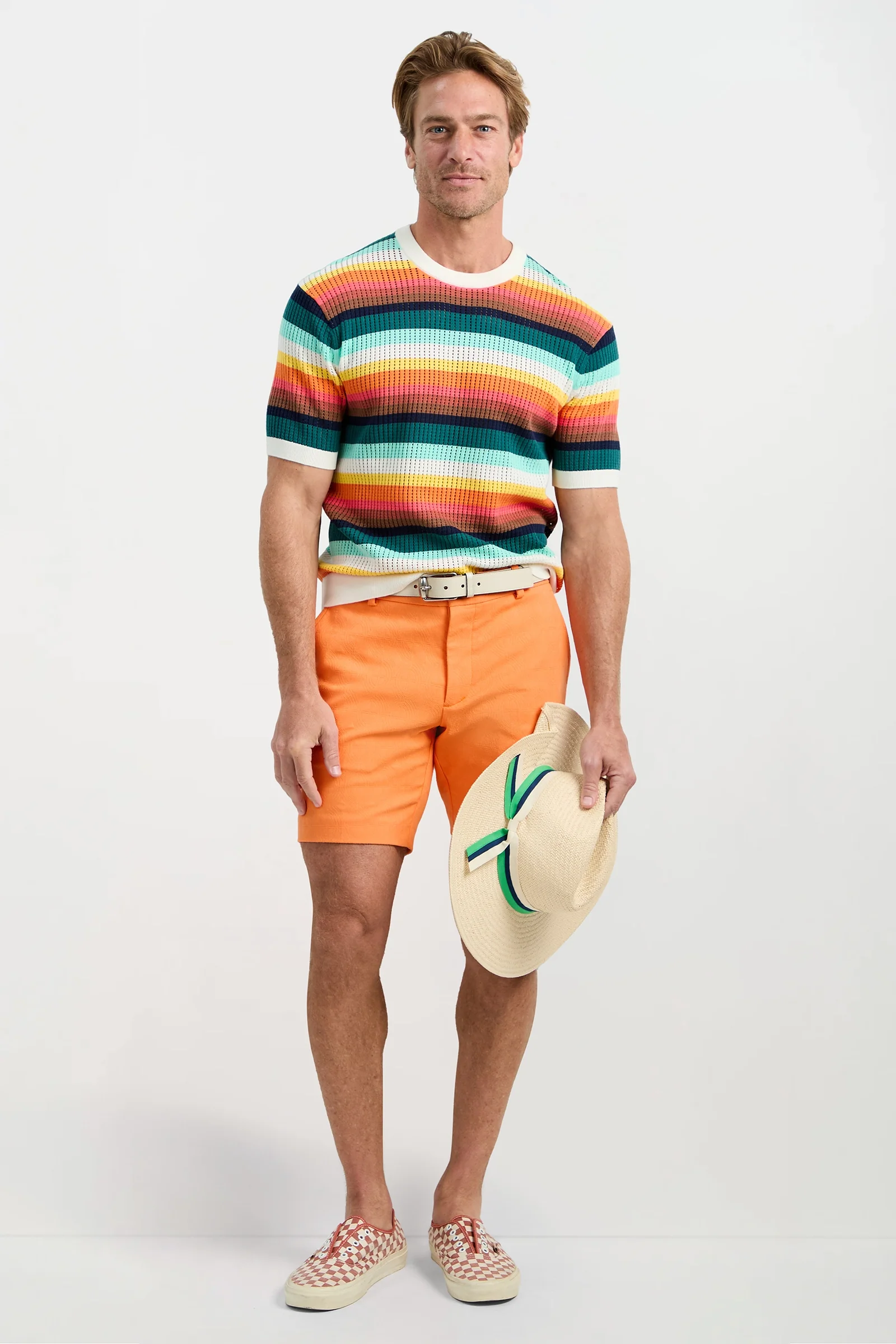 Carlos Short-Sleeve Mesh Crewneck
