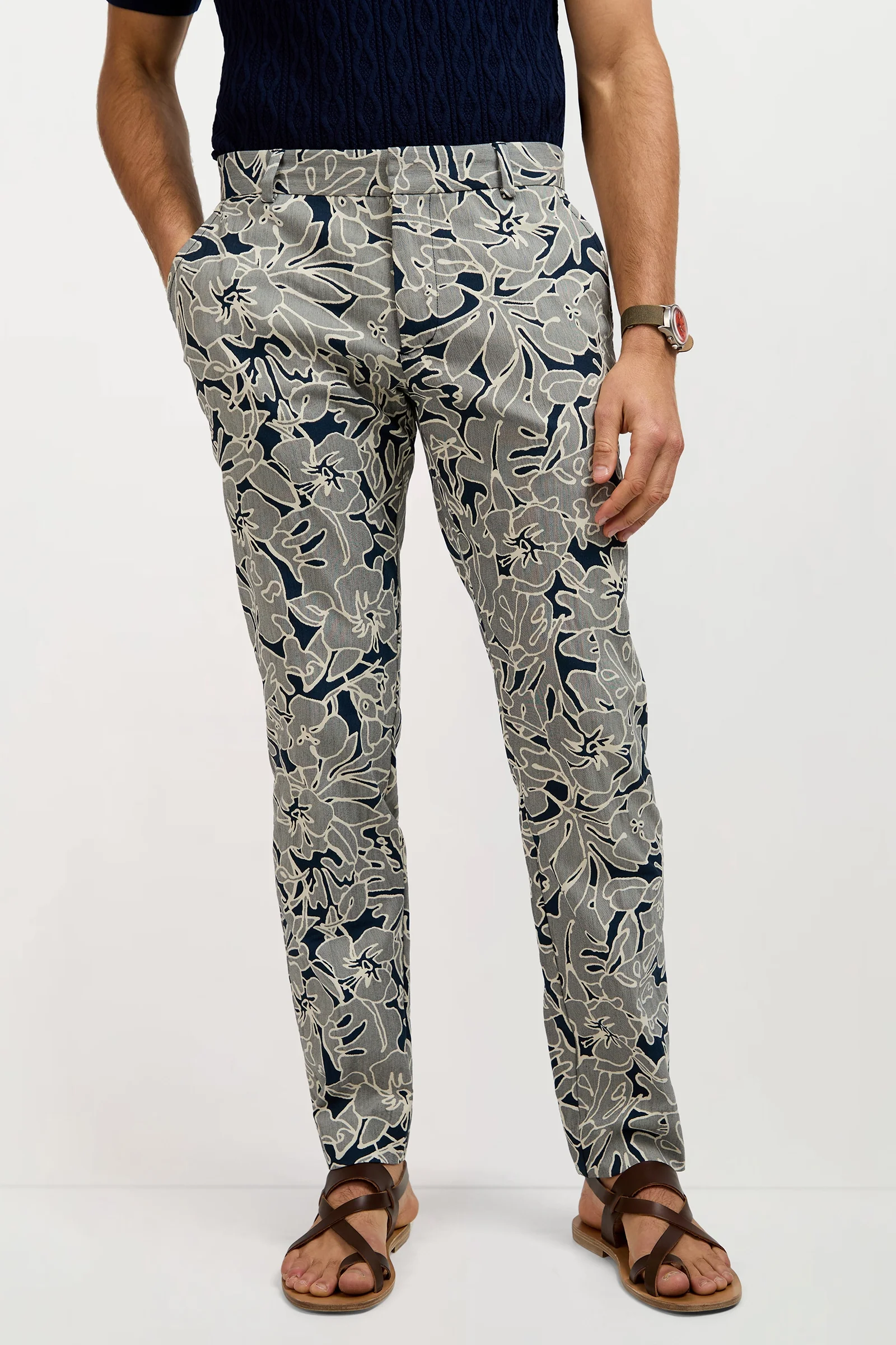 Clyde Slim Trouser - Artsy Floral Jacquard - Image 2