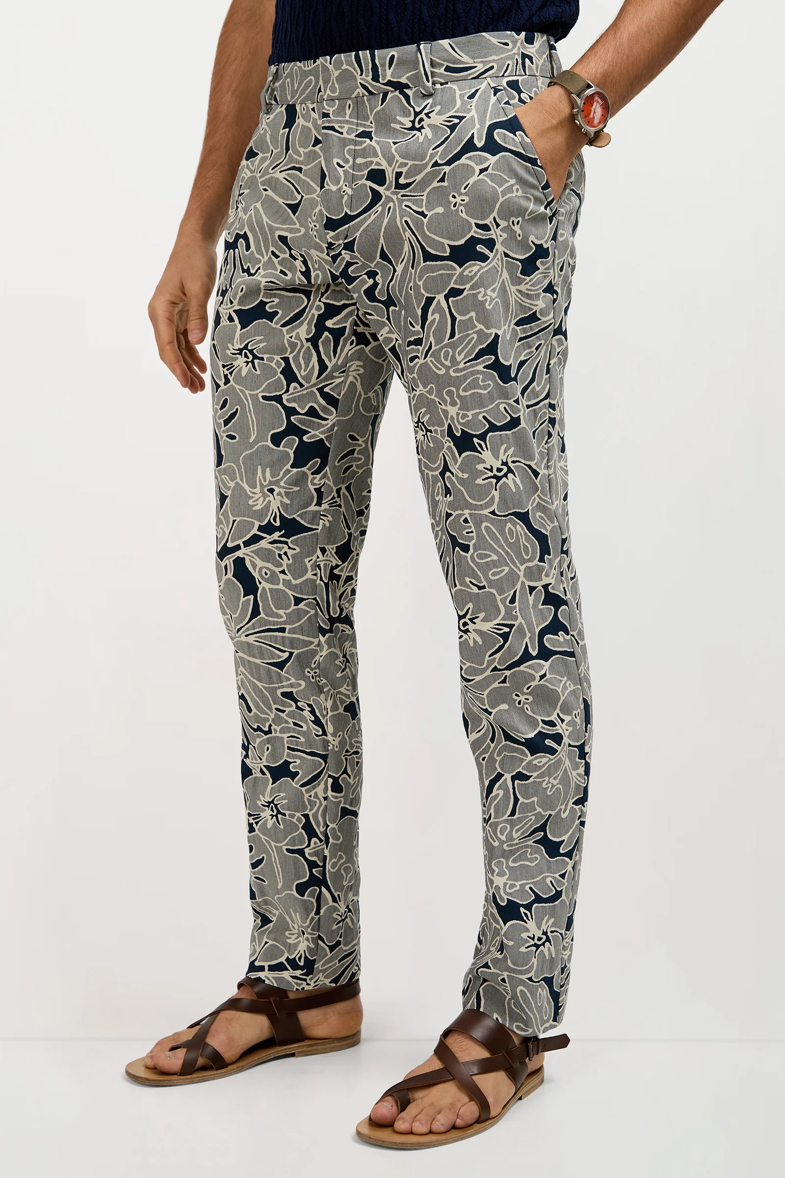 Clyde Slim Trouser - Artsy Floral Jacquard - Image 3