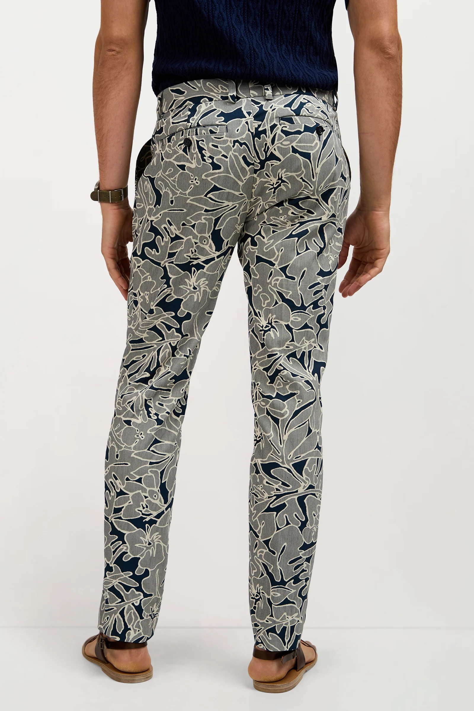 Clyde Slim Trouser - Artsy Floral Jacquard - Image 4