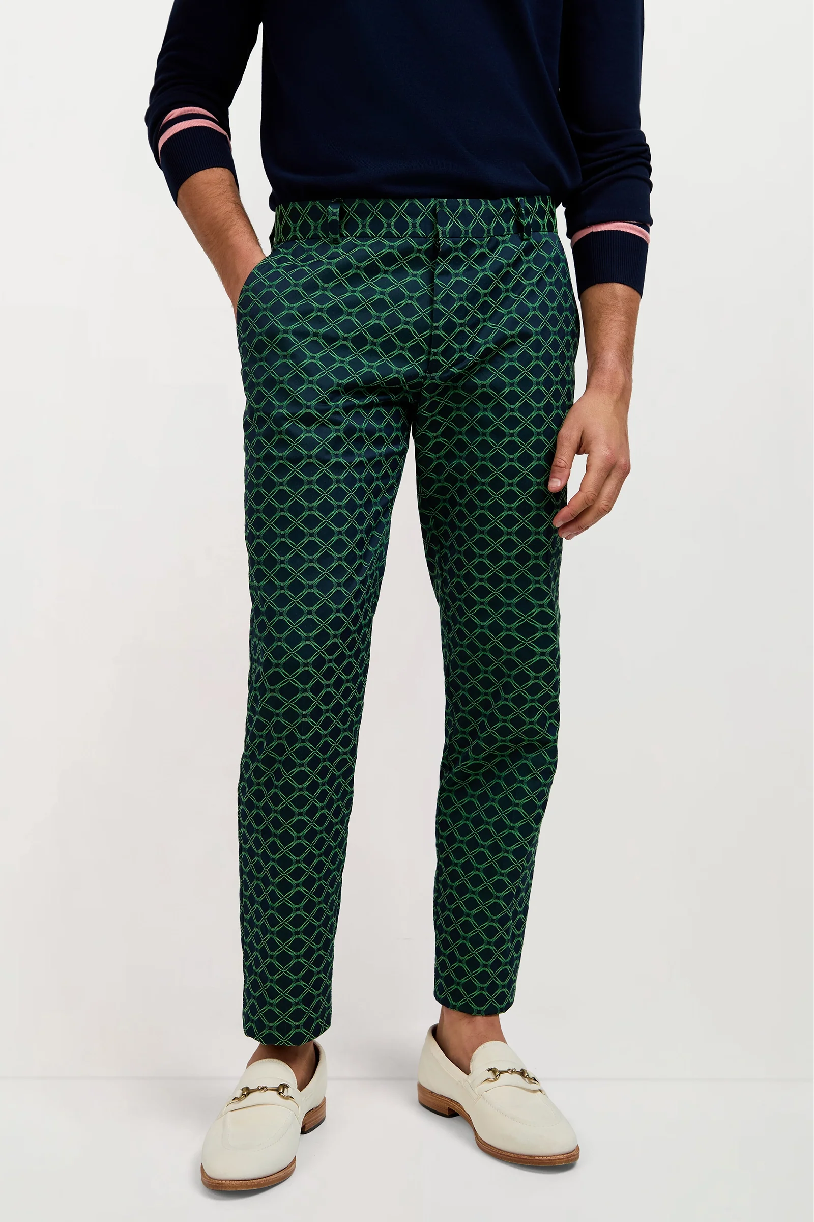 Clyde Slim Trouser - Clover Geo Jacquard - Image 2
