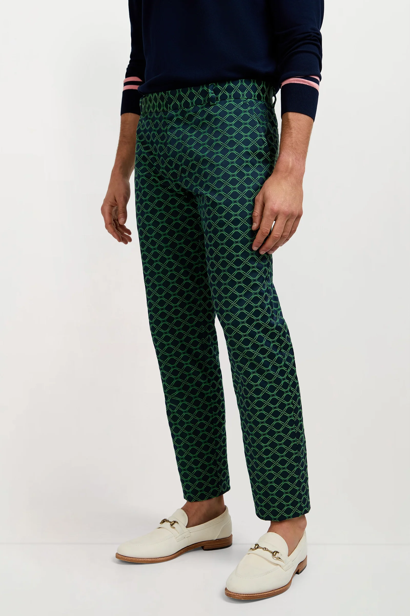 Clyde Slim Trouser - Clover Geo Jacquard - Image 3