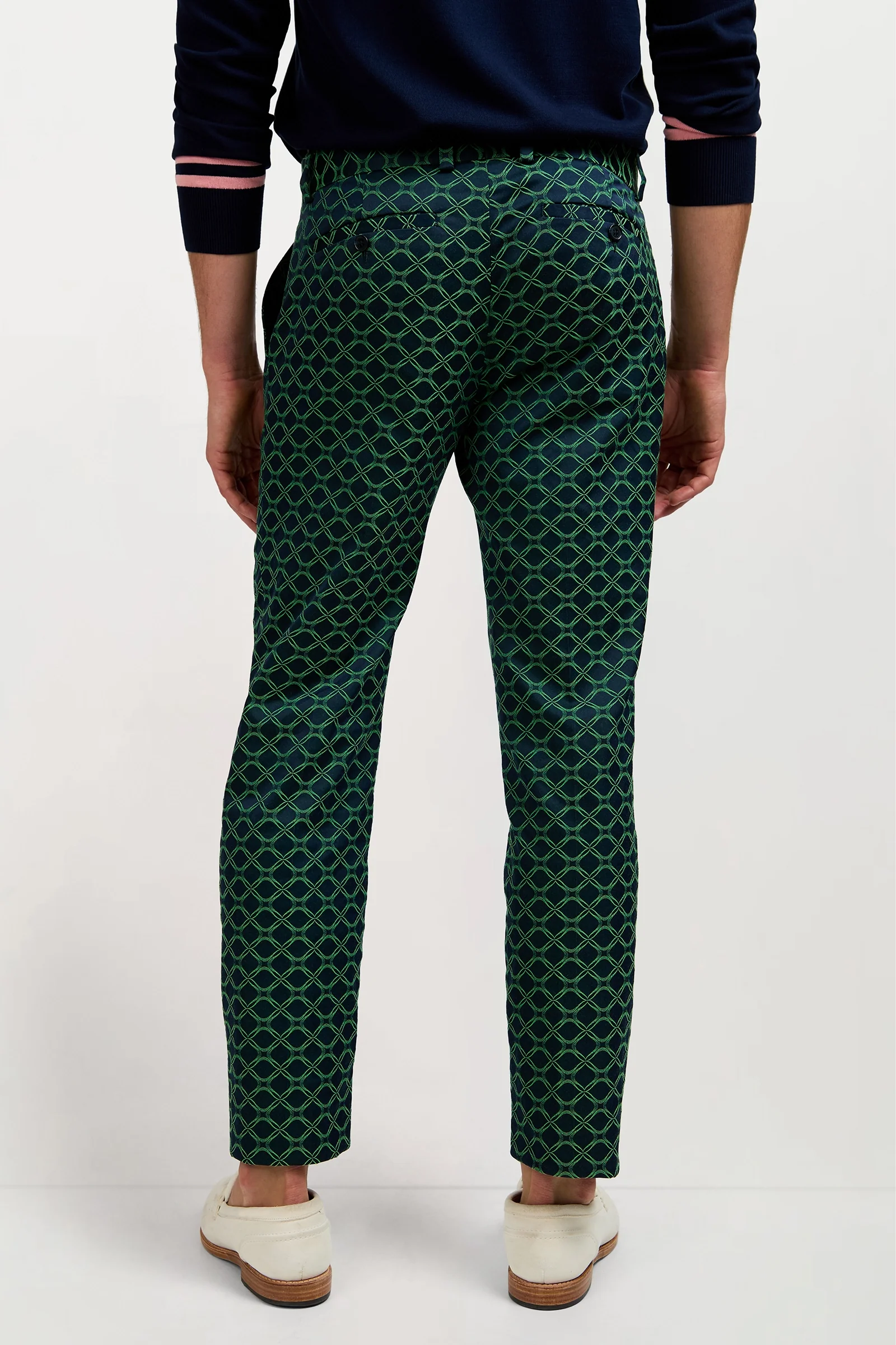 Clyde Slim Trouser - Clover Geo Jacquard - Image 4