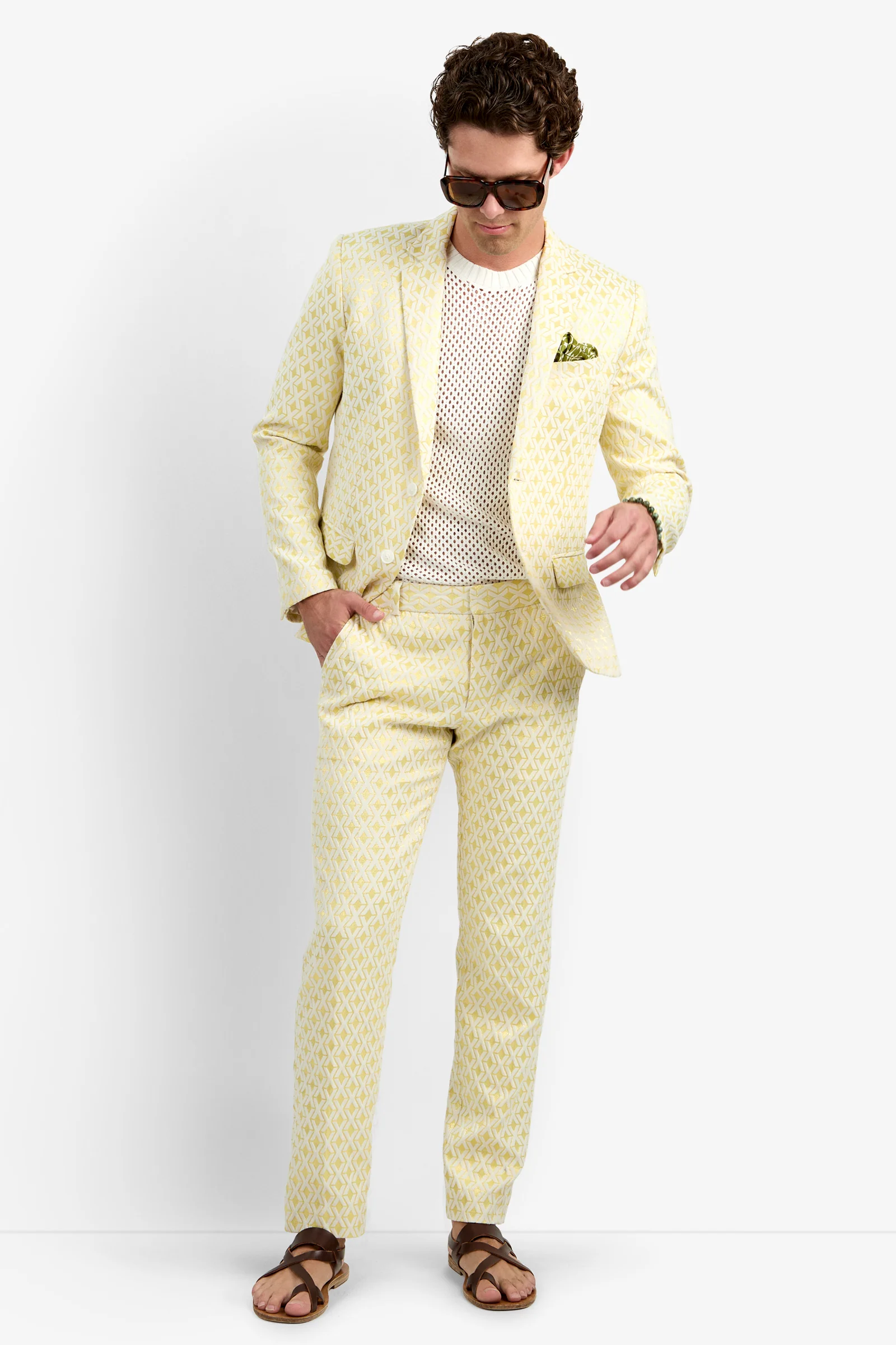 Clyde Slim Trouser - Crossroads Jacquard