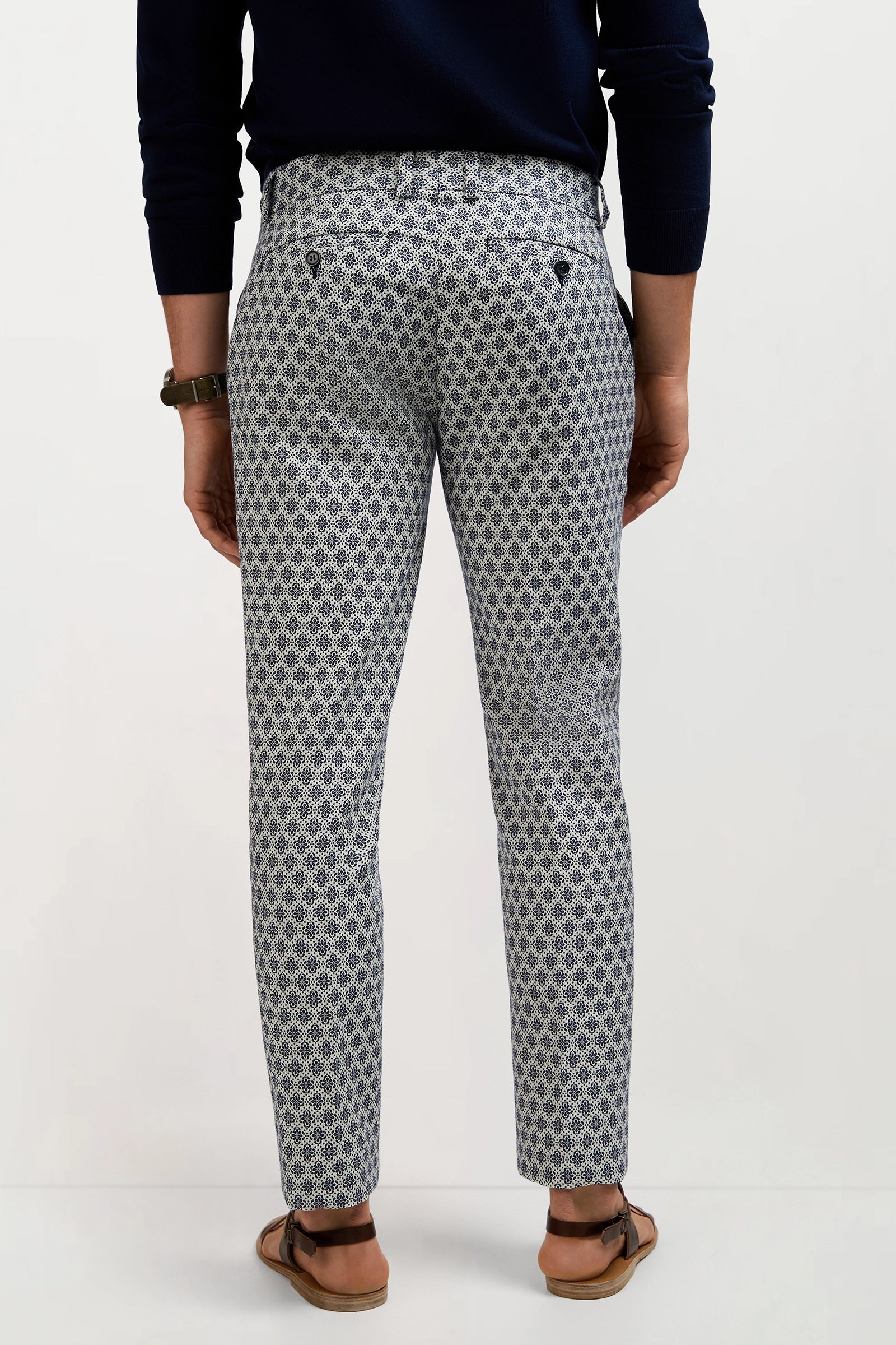 Clyde Slim Trouser - Daisy Jacquard - Image 3