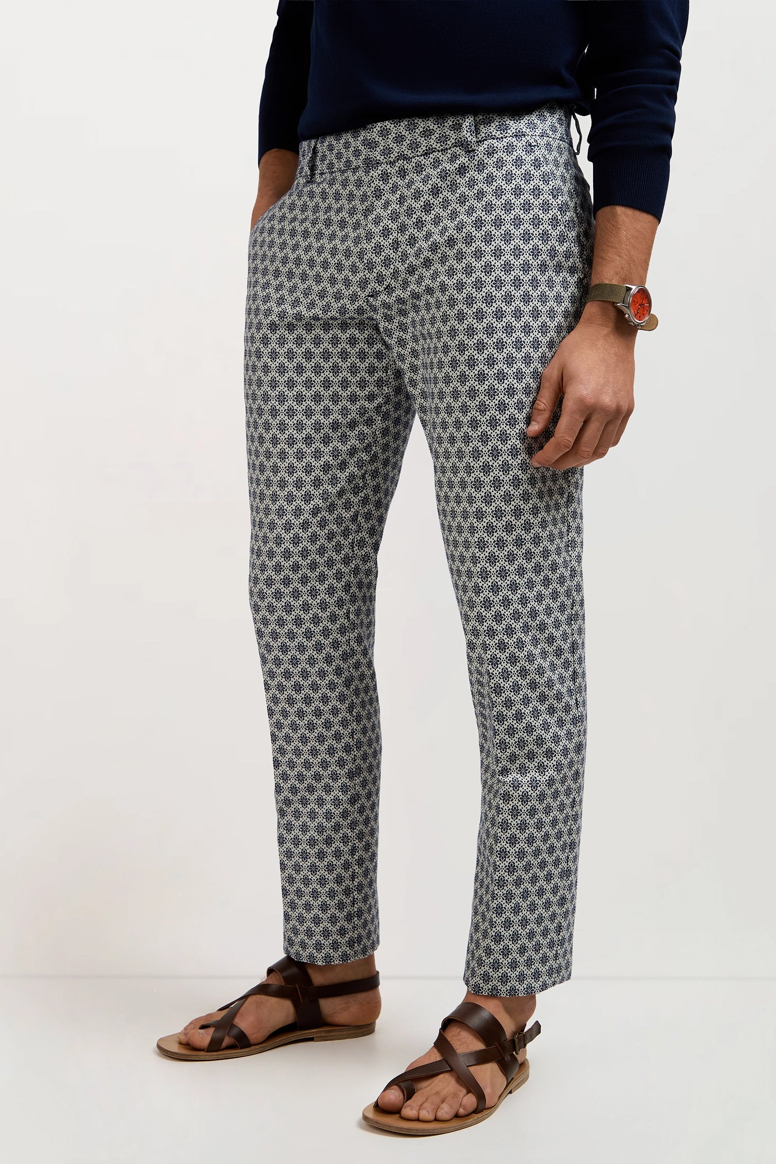 Clyde Slim Trouser - Daisy Jacquard - Image 4