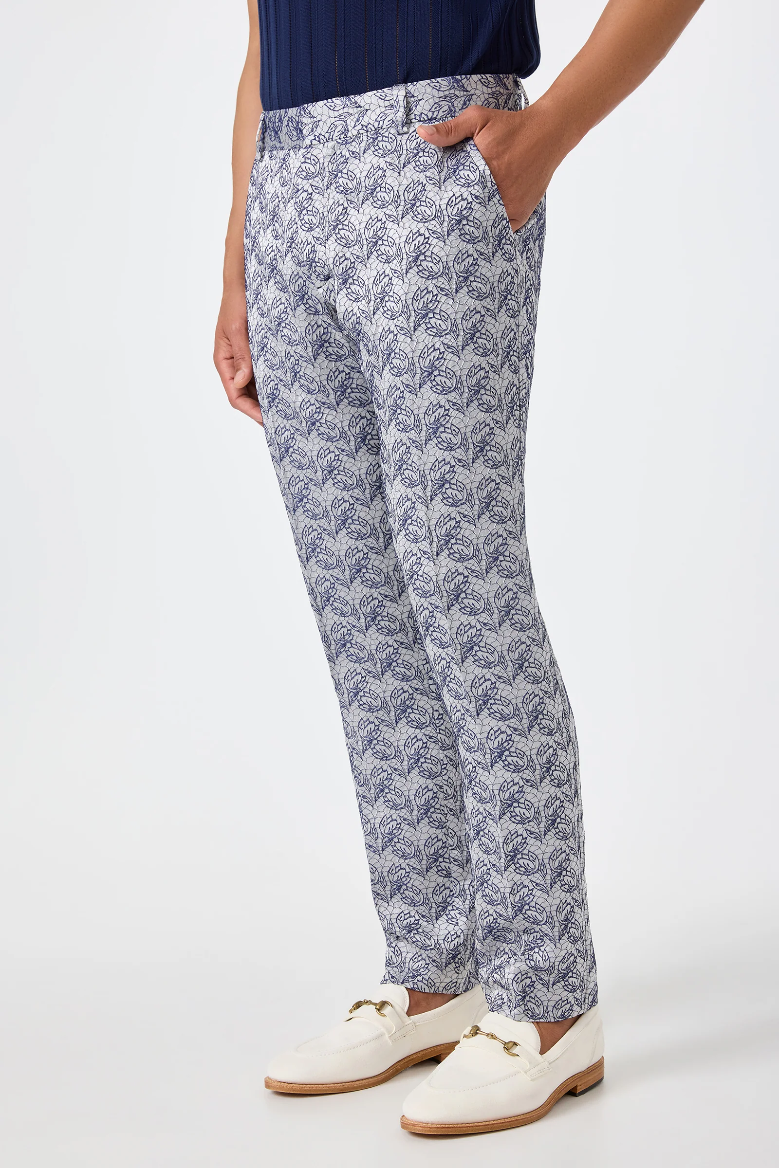 Clyde Slim Trouser - Efflorescent Jacquard - Image 3