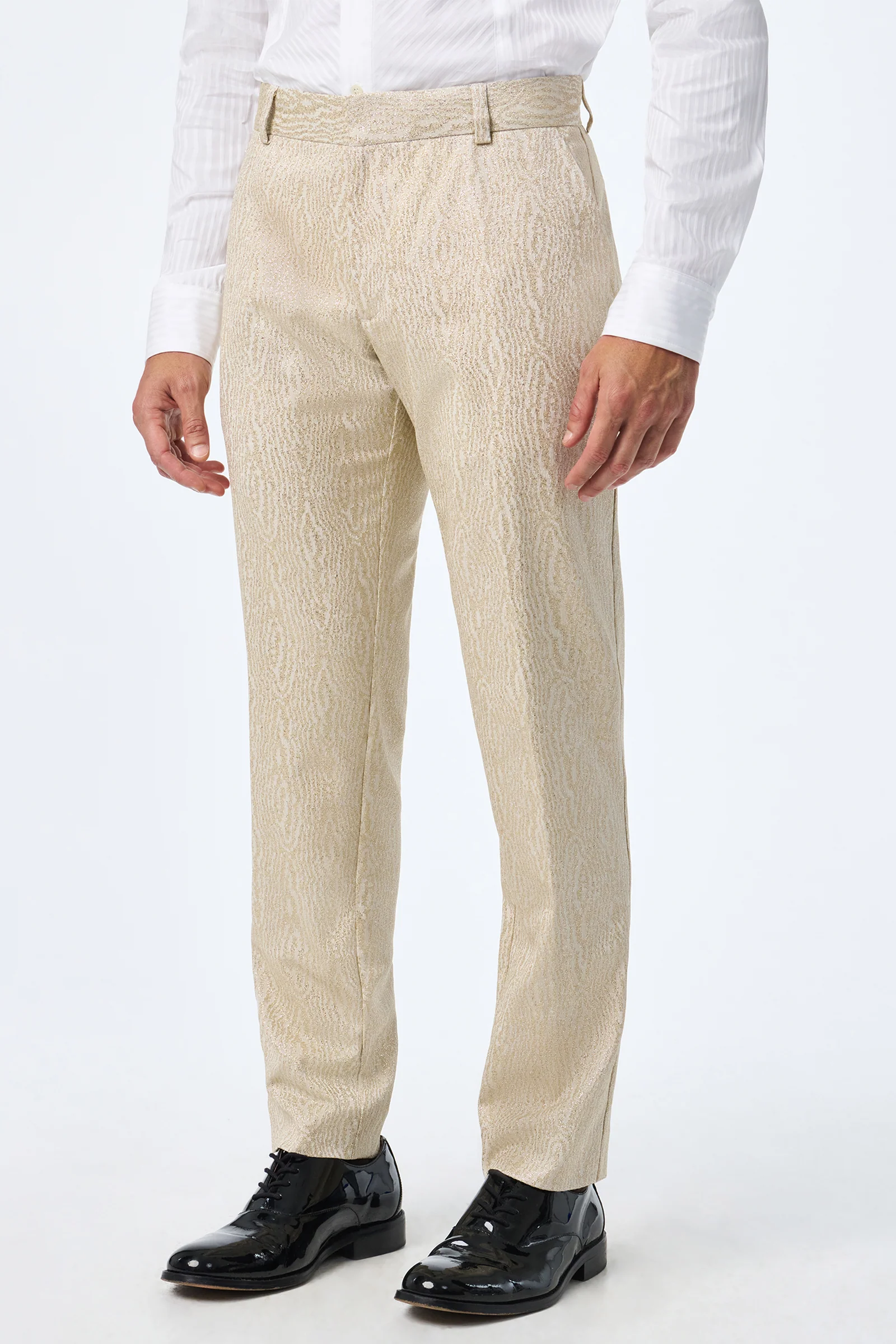 Clyde Slim Trouser - Gold Moire - Image 3