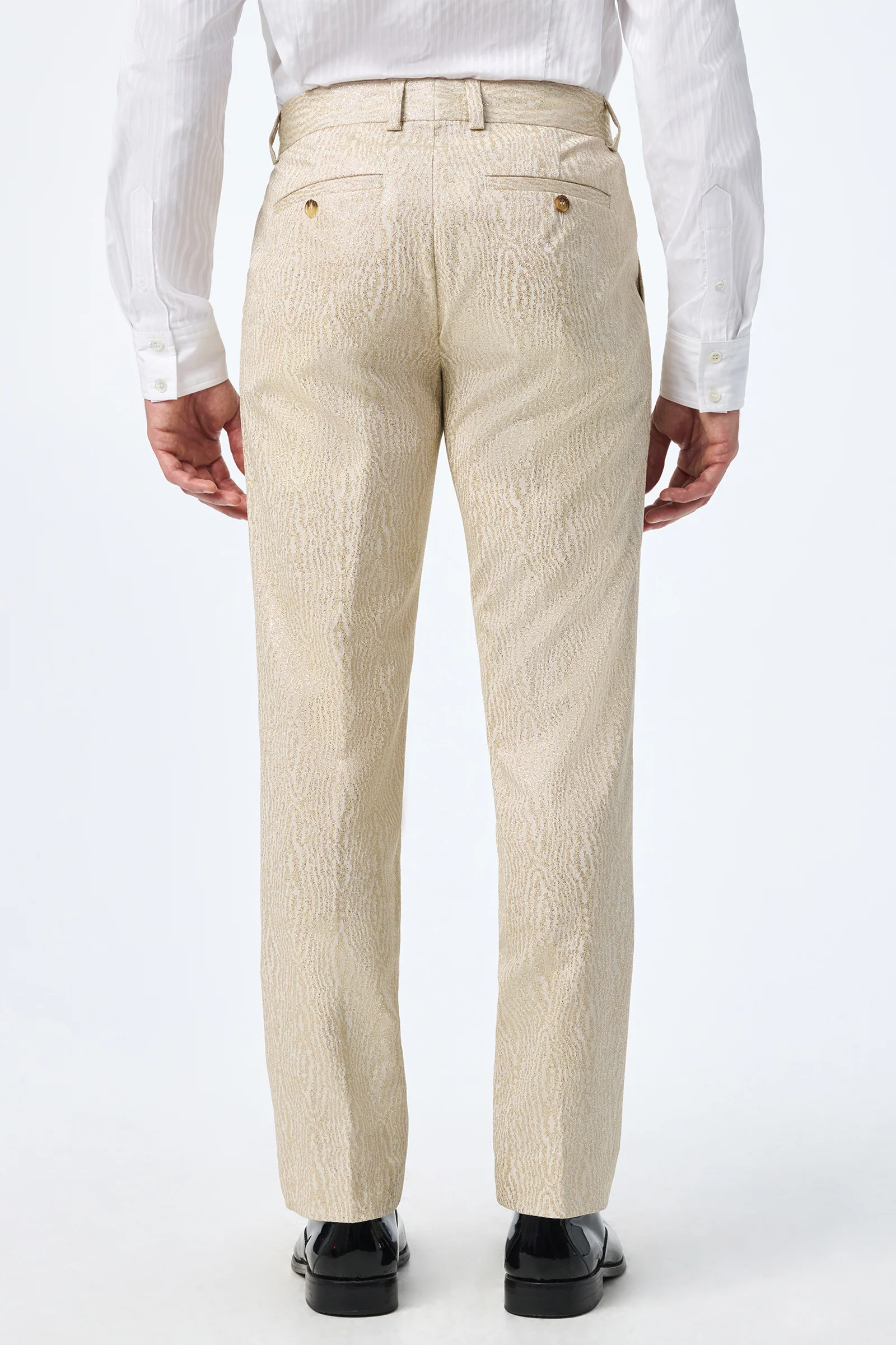 Clyde Slim Trouser - Gold Moire - Image 4