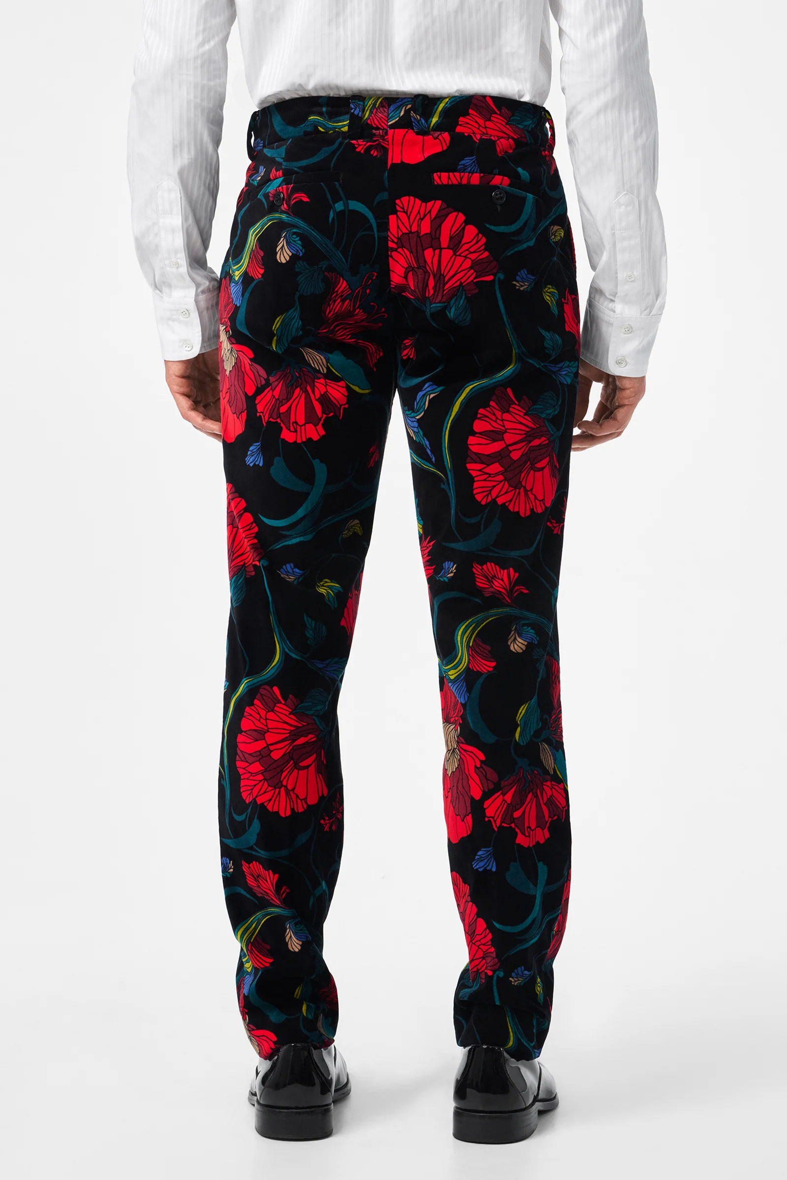Clyde Slim Printed Velvet Trouser - Image 4