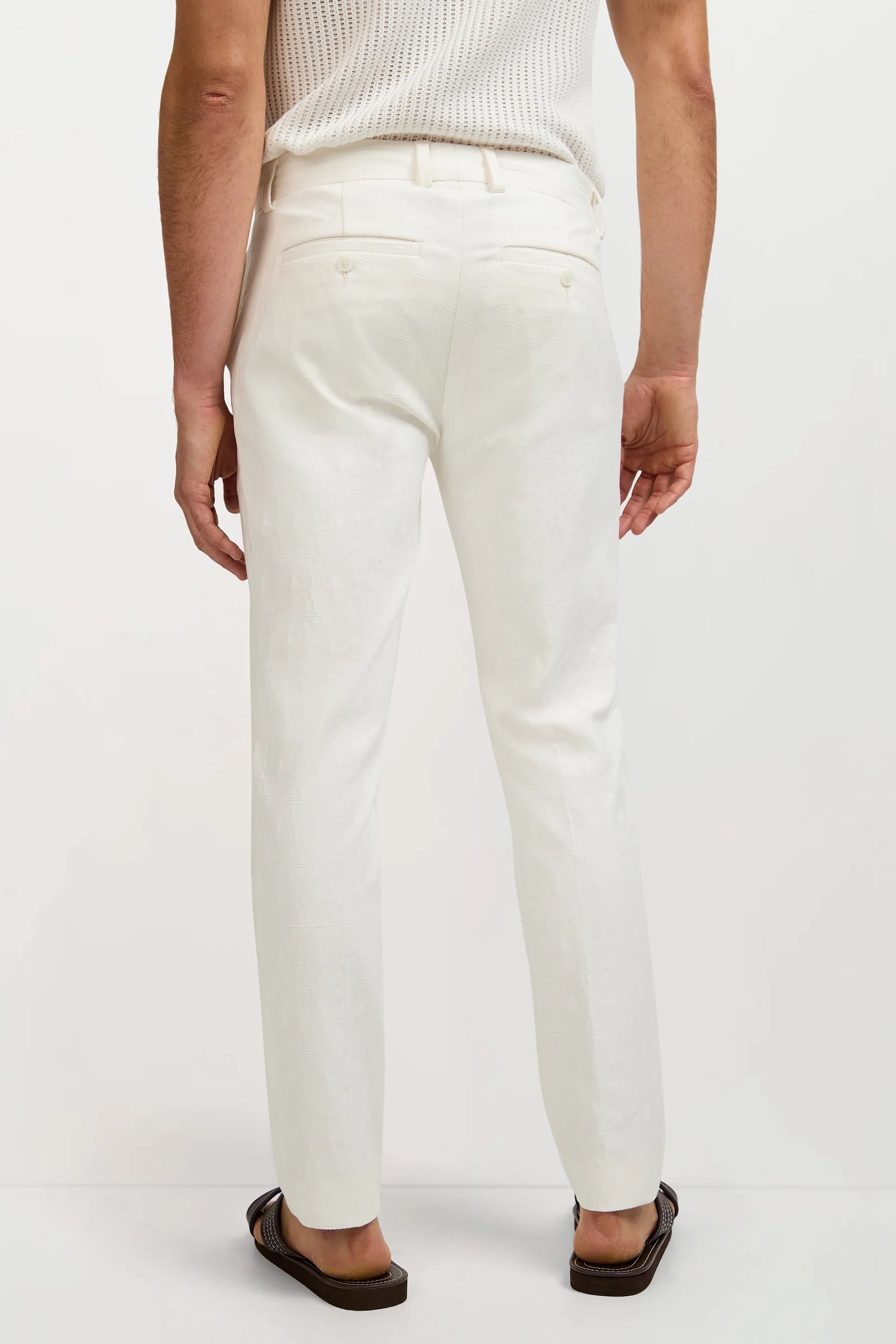 Clyde Slim Trouser - Tegola Textured Jacquard - Image 4