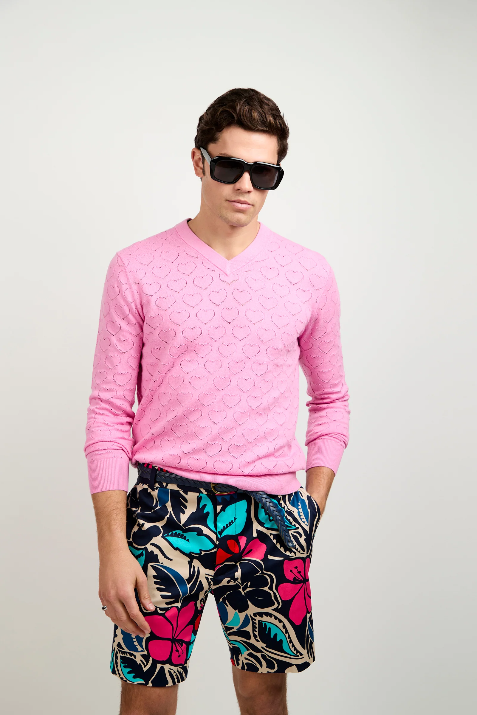 Eros Heart Pointelle V-Neck Sweater - Image 2