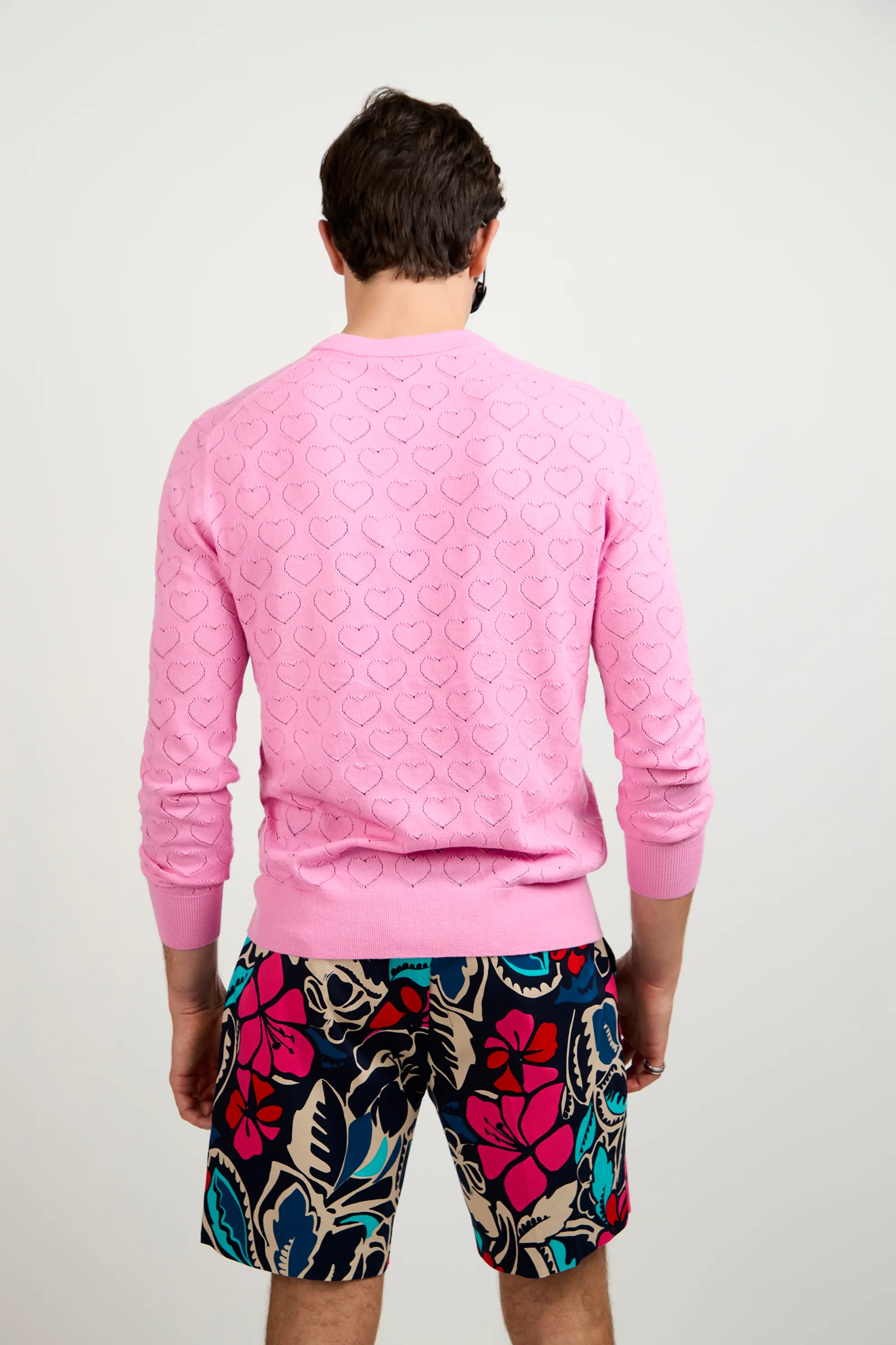 Eros Heart Pointelle V-Neck Sweater - Image 4