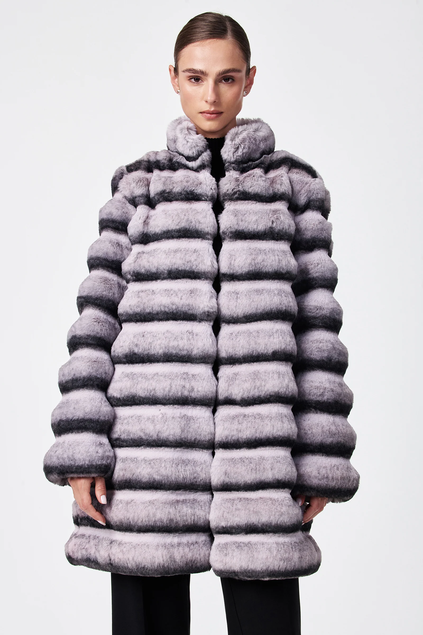 Mikel 2 Faux Fur Mid-Length Coat - Image 2