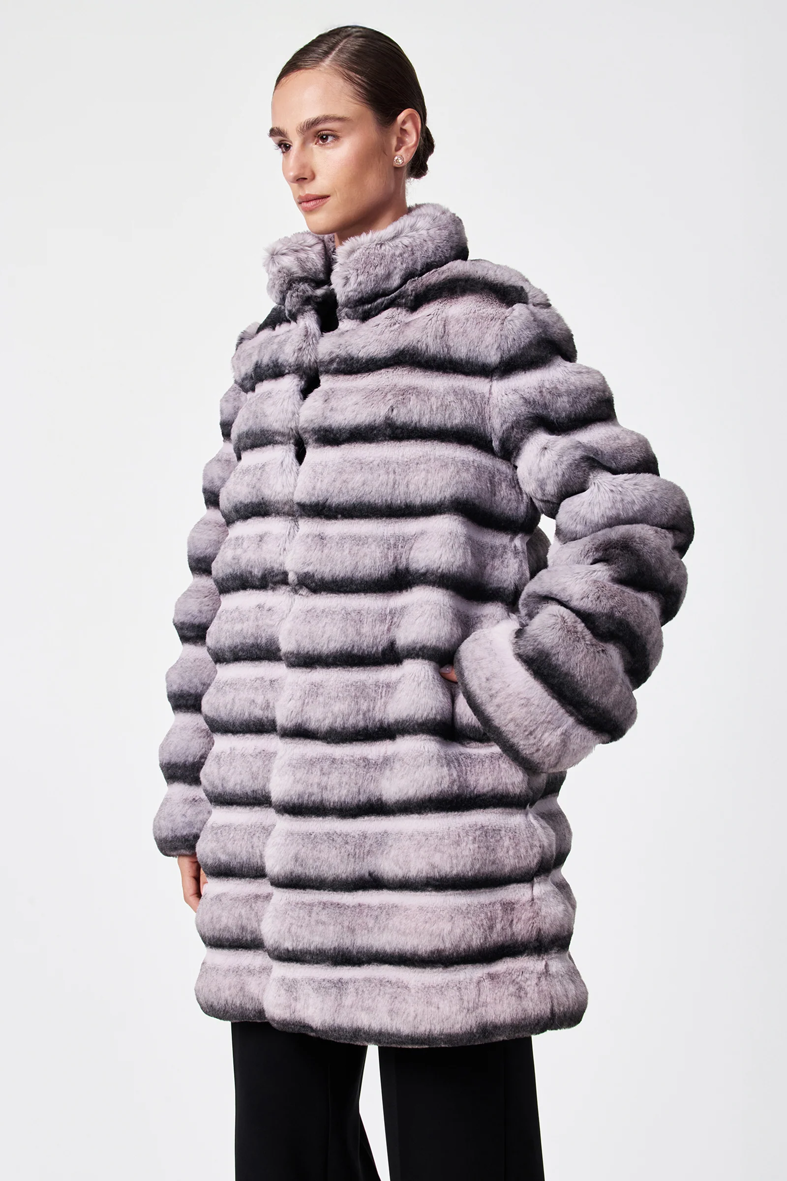 Mikel 2 Faux Fur Mid-Length Coat - Image 3