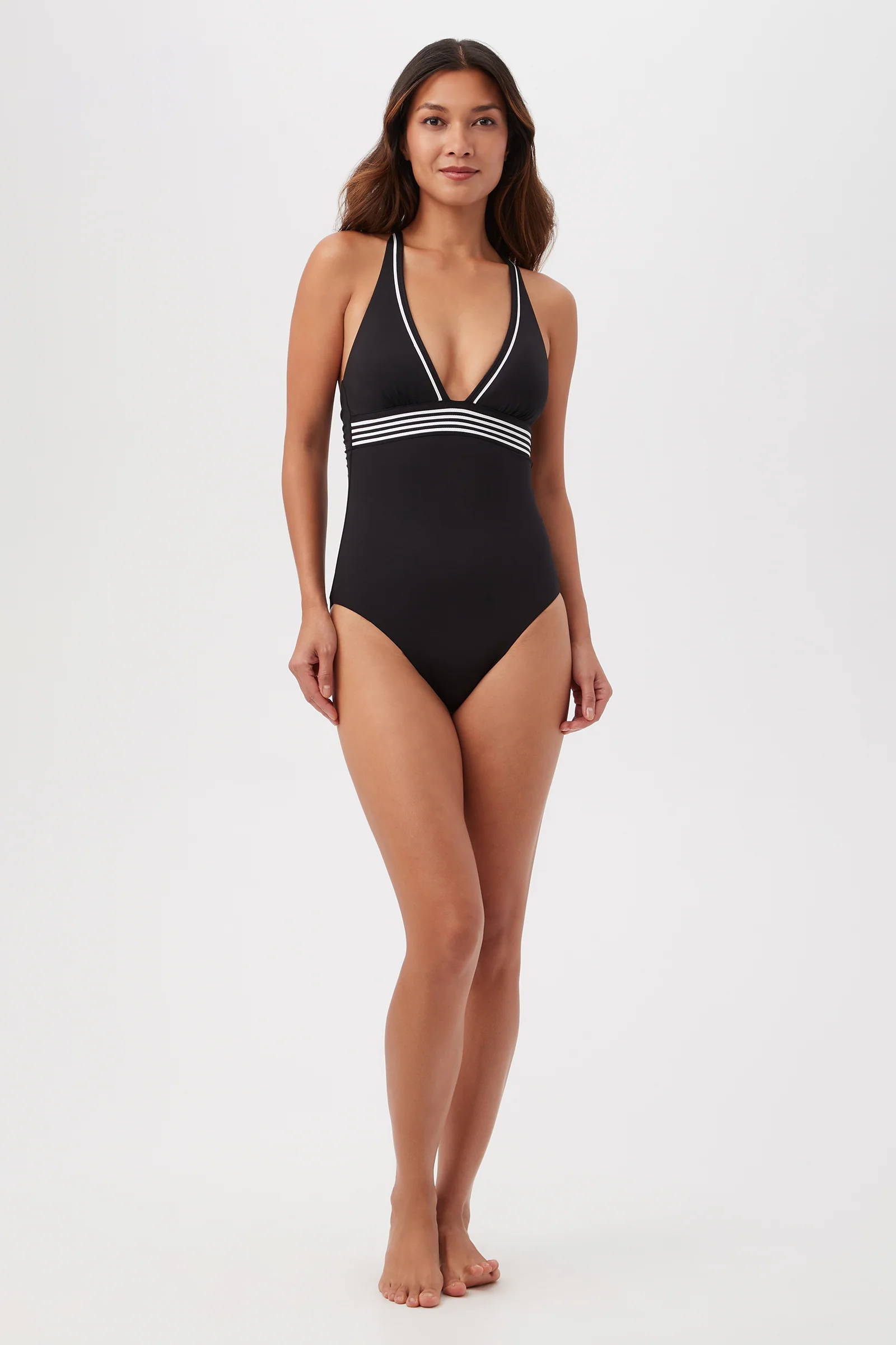 Monaco Pleated Plunge One-Piece - Image 2