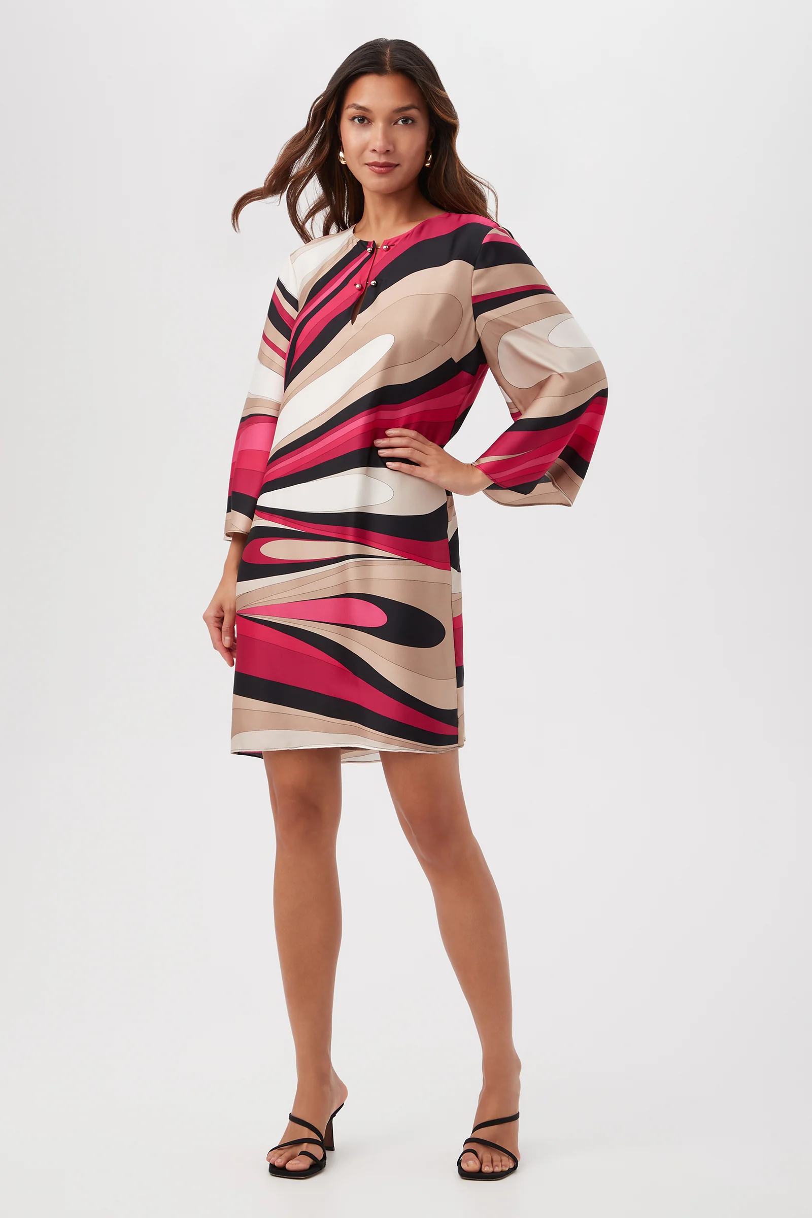 Nallia Dress - Wynwood Waves Satin Georgette