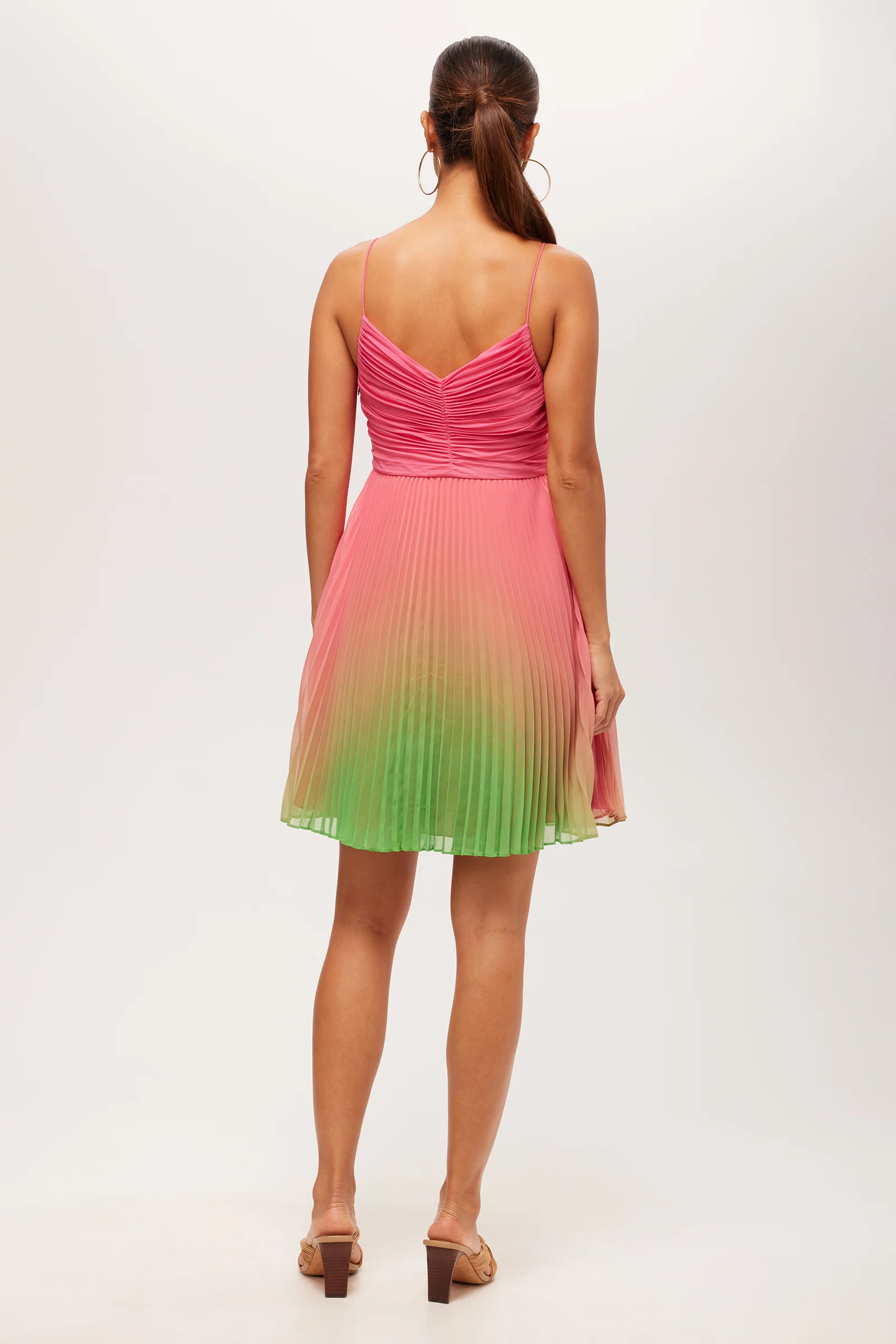 Natalie Sleeveless Pleated Ombre Dress - Image 3