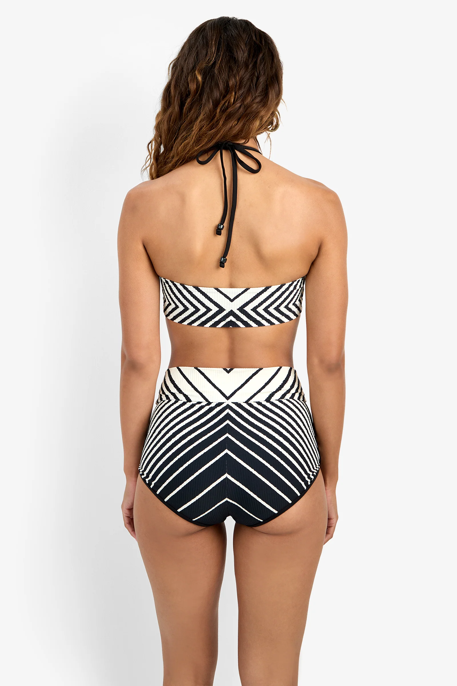 Net Stripe High Neck Bikini Top - Image 3