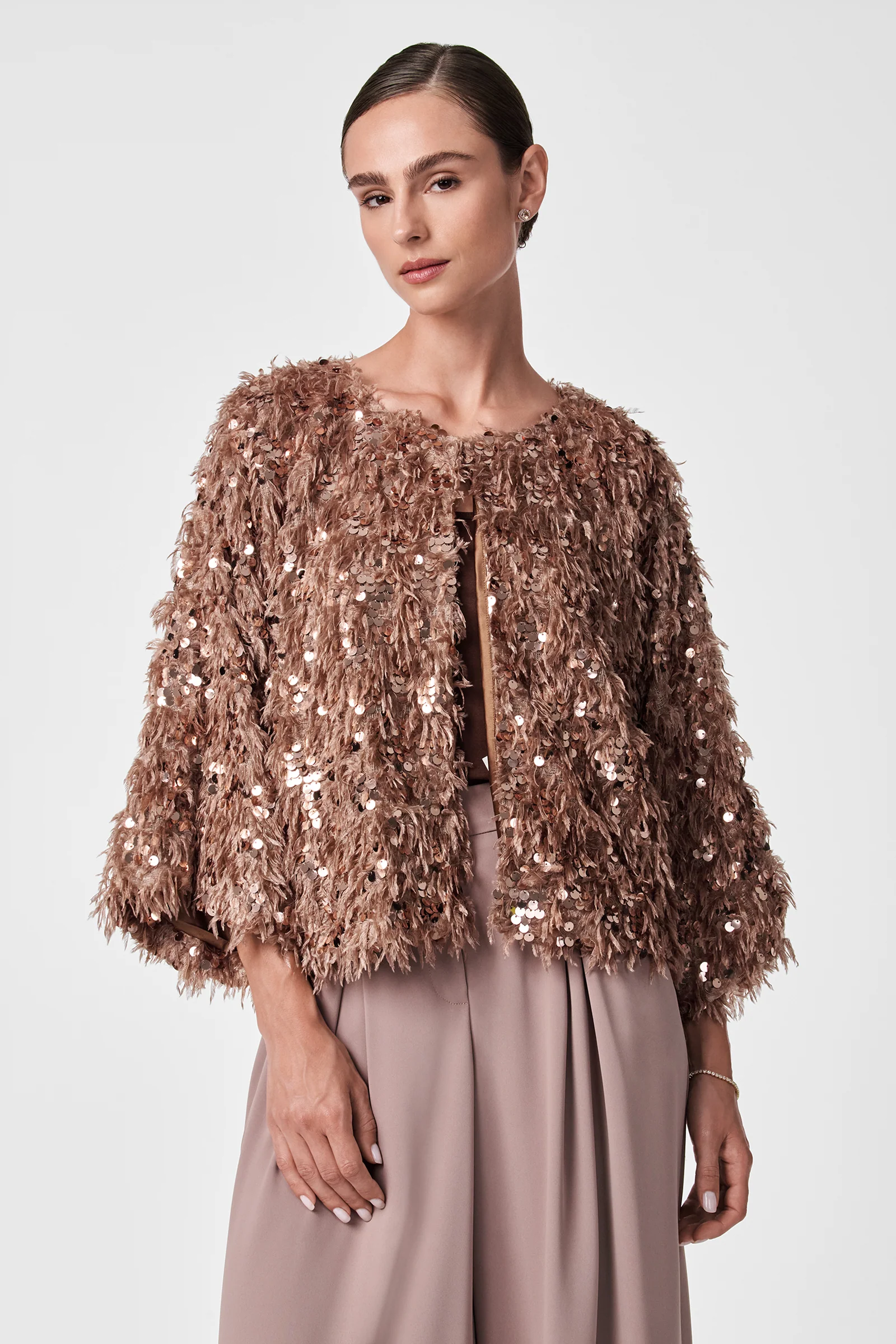 Oller Cropped Faux Fur Coat