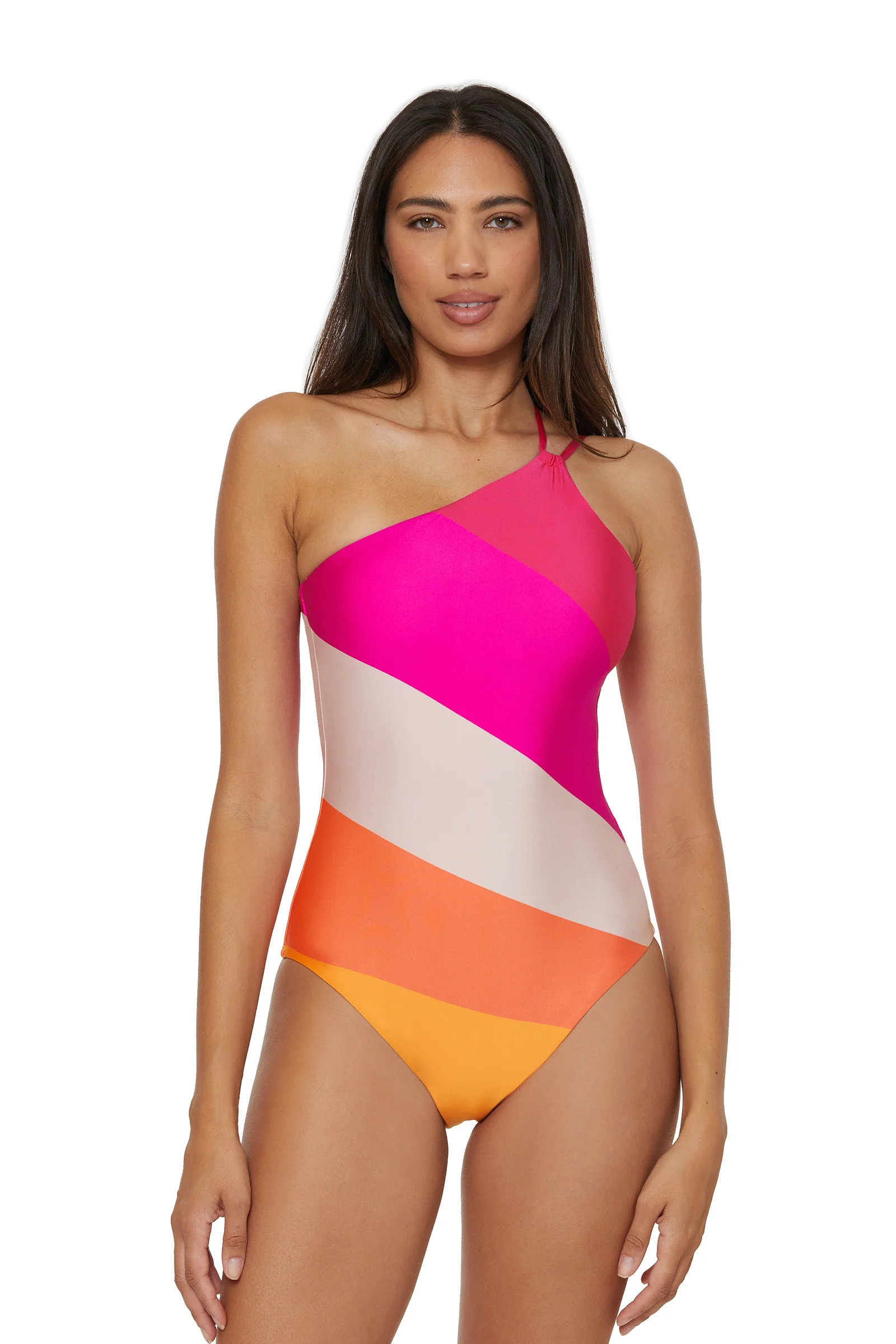 One-Shoulder One-Piece Swimsuit - Sunburst