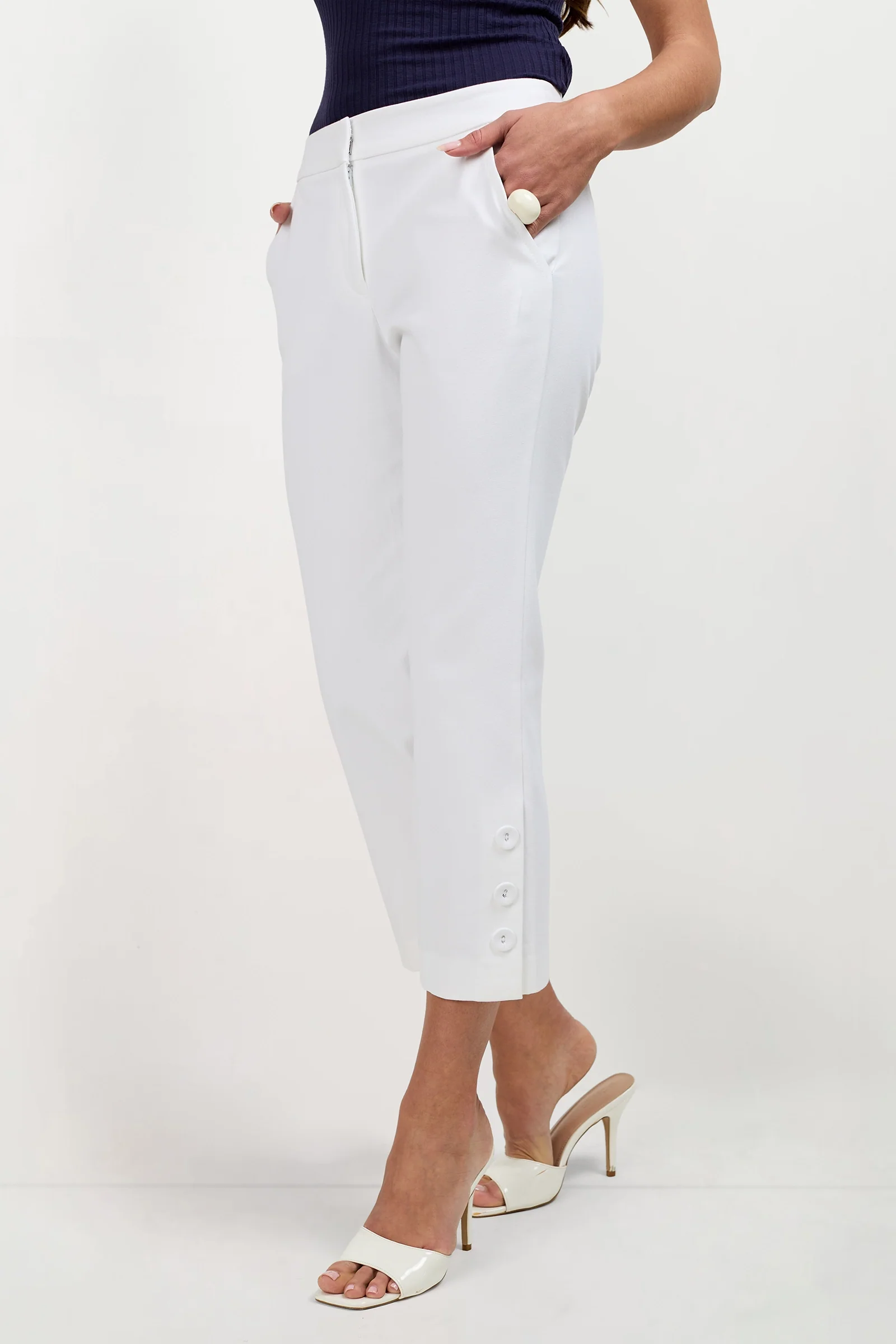 Ore Button-Hem Cropped Pant - Image 4