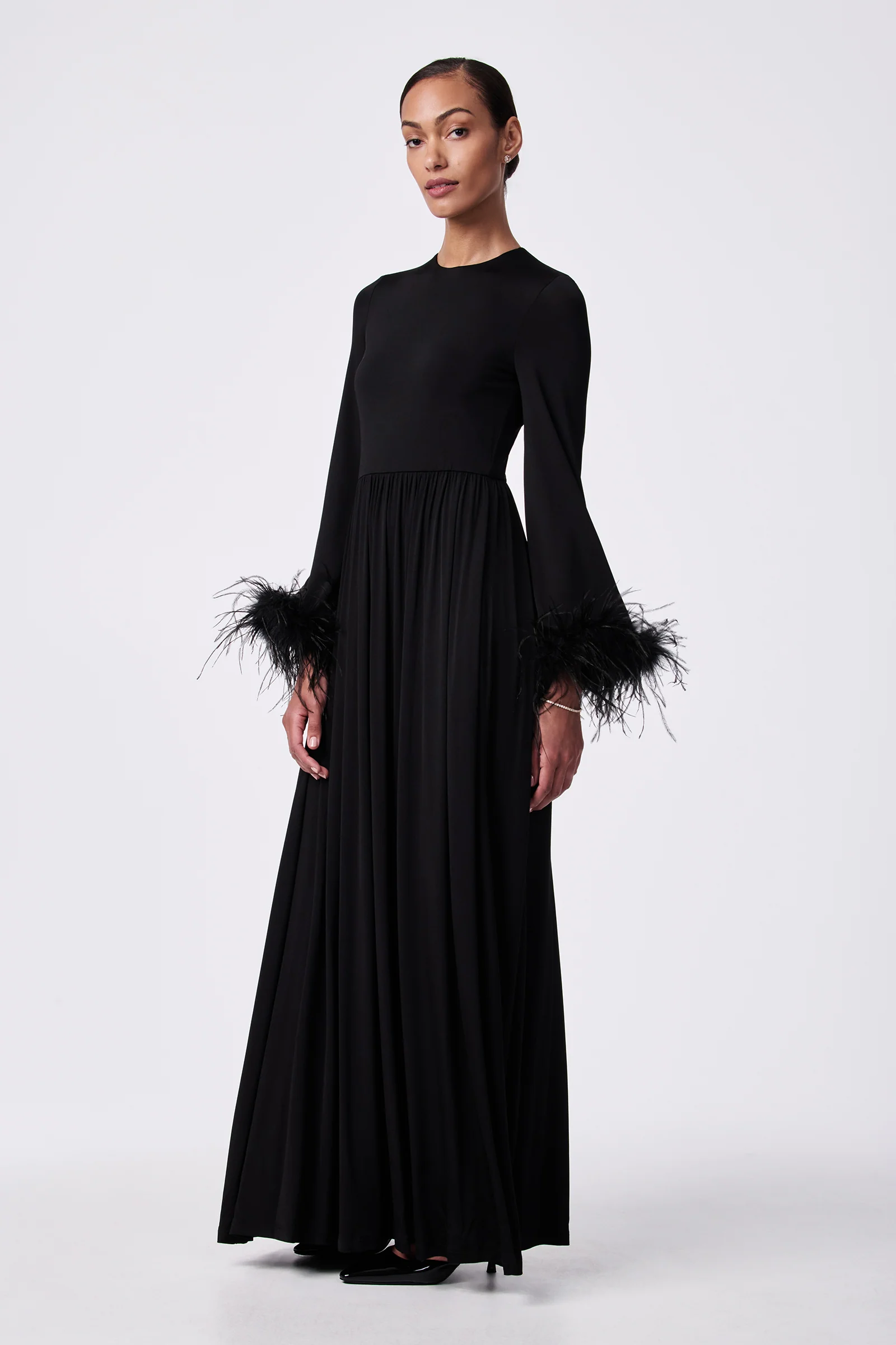 Orla Feather-Cuff Maxi Dress - Image 3
