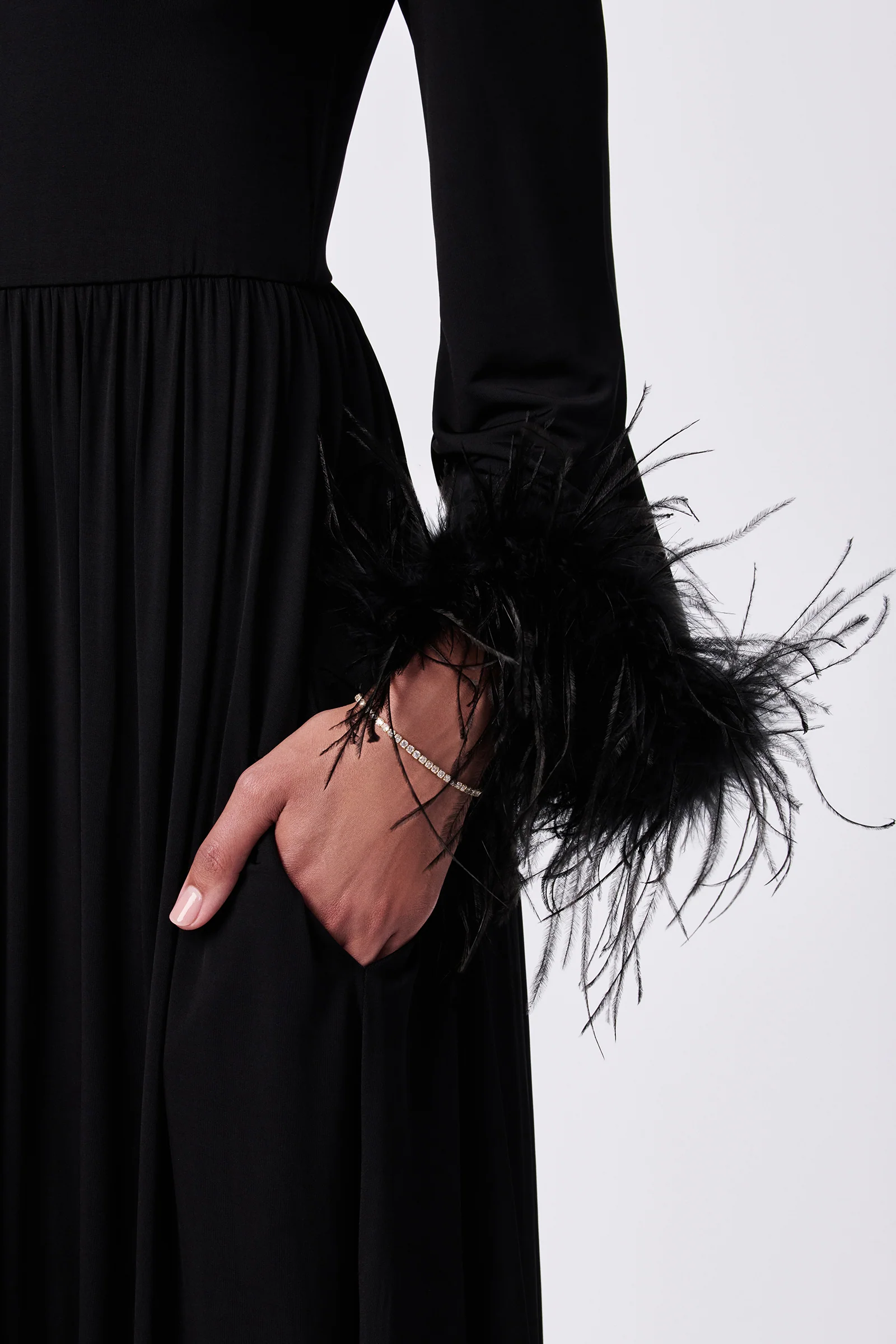 Orla Feather-Cuff Maxi Dress - Image 5