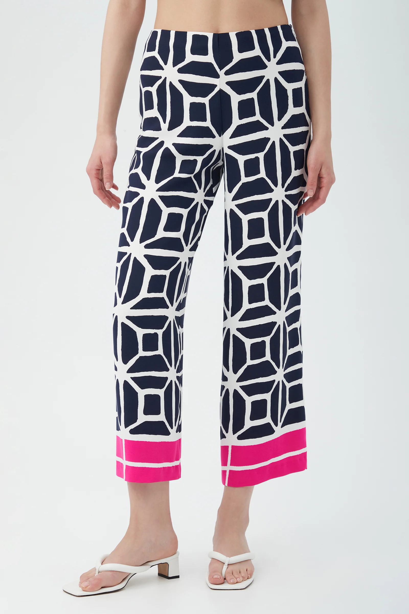 Orlett Wide-Leg Crop Pant - Durell Georgette