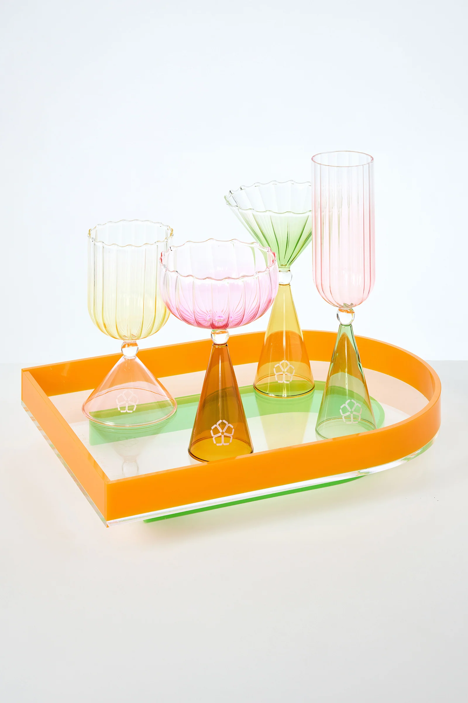 Cocktail Glass Set with Silicone Floret Mold