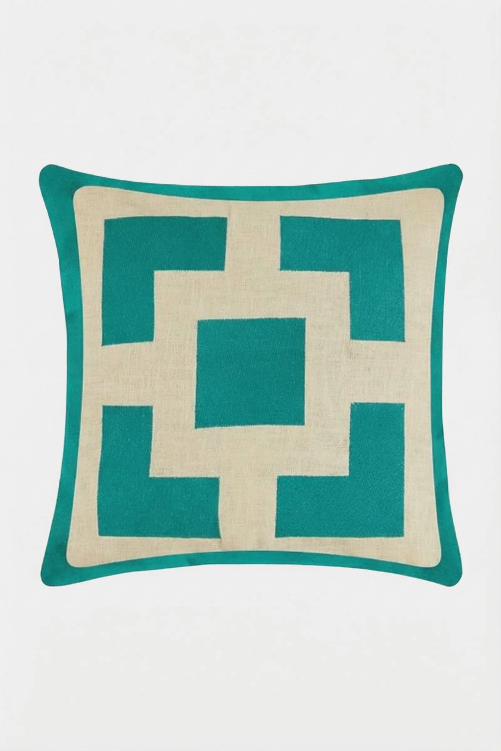 Palm Springs Block Embroidered Square Pillow