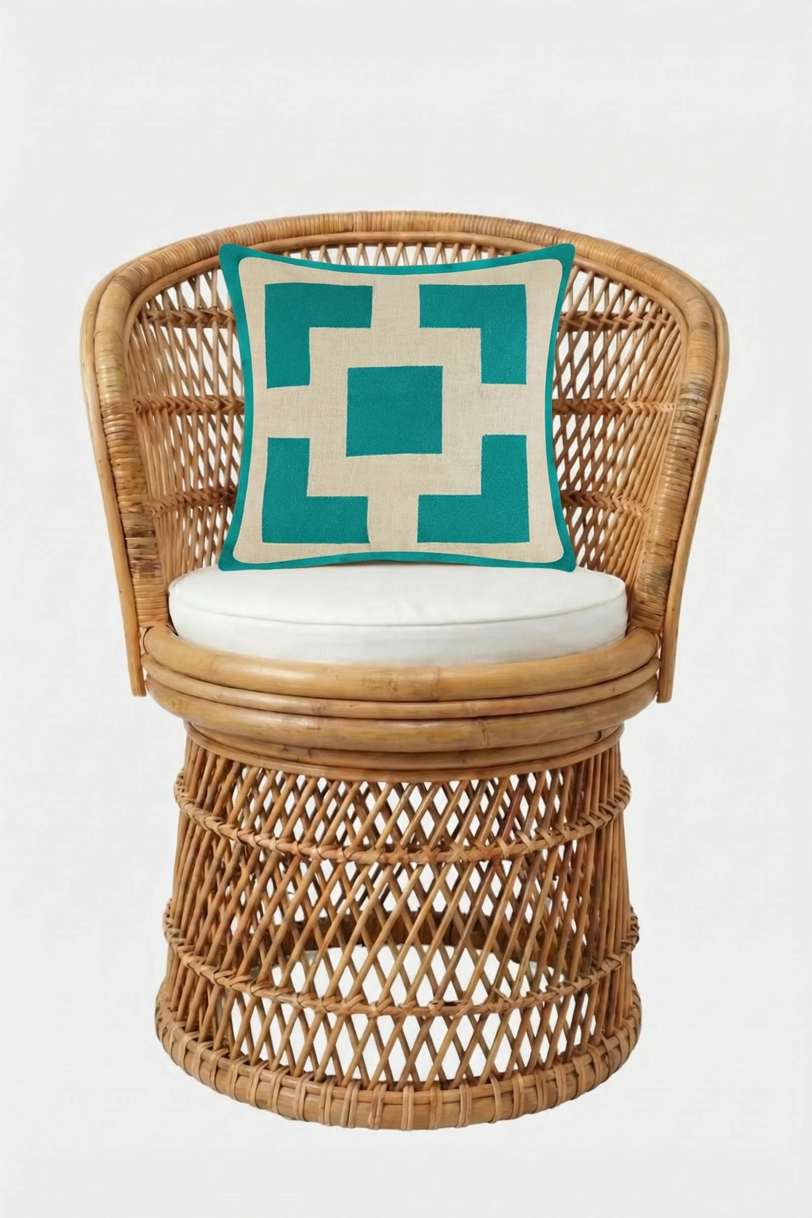 Palm Springs Block Embroidered Square Pillow - Image 2