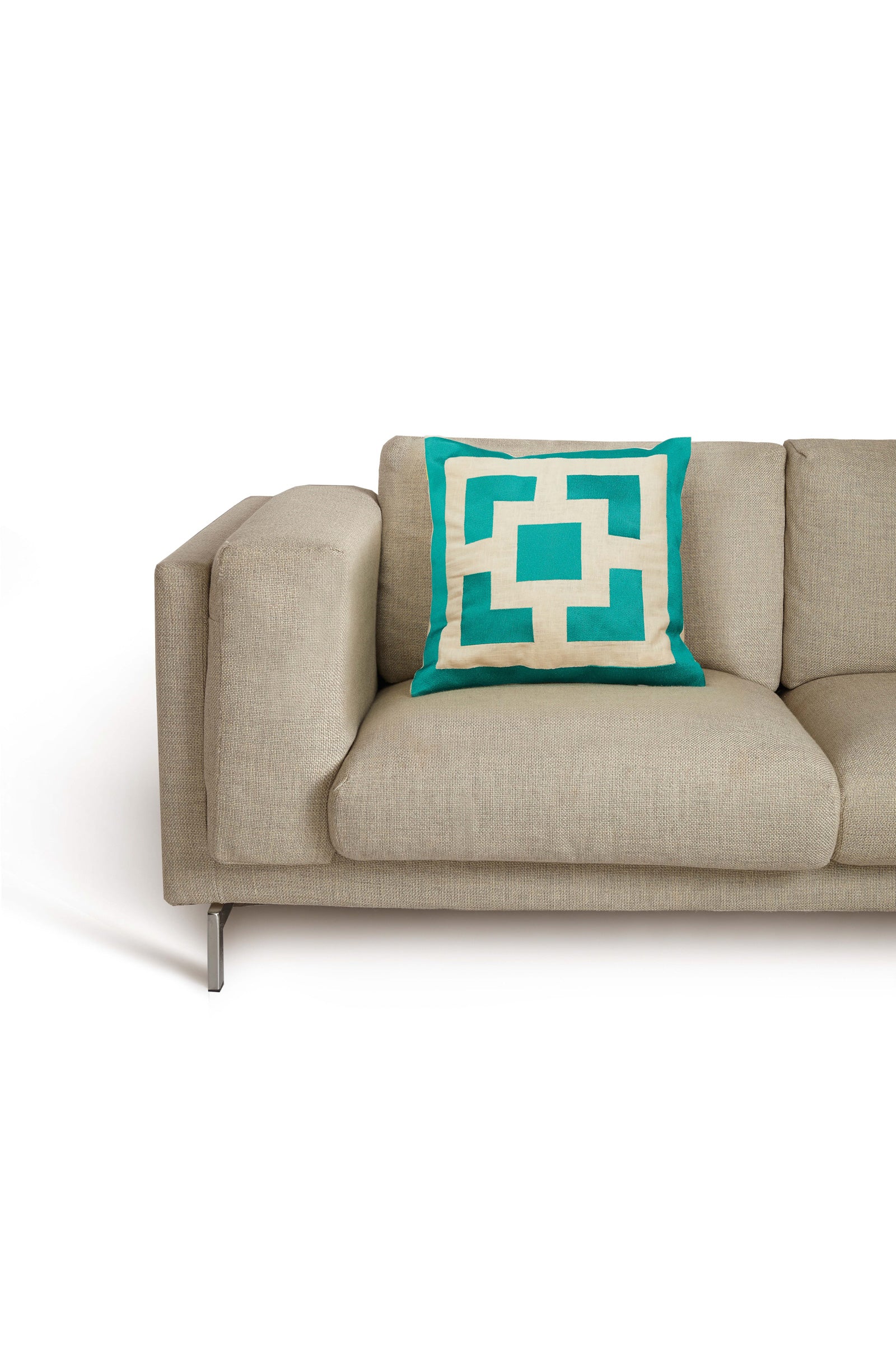 Palm Springs Block Embroidered Square Pillow - Image 6