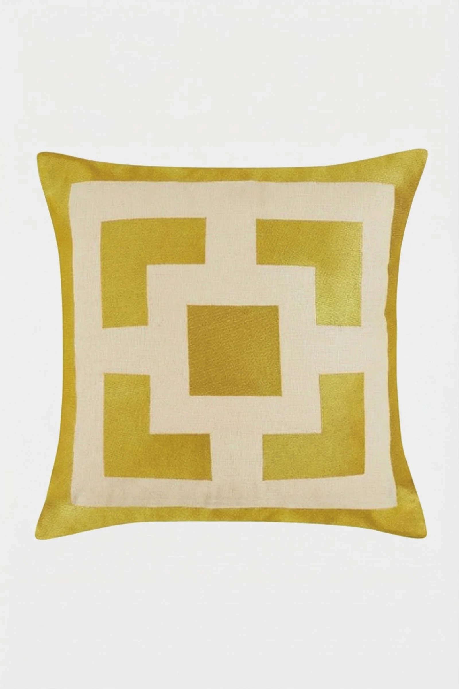 Palm Springs Block Embroidered Square Pillow