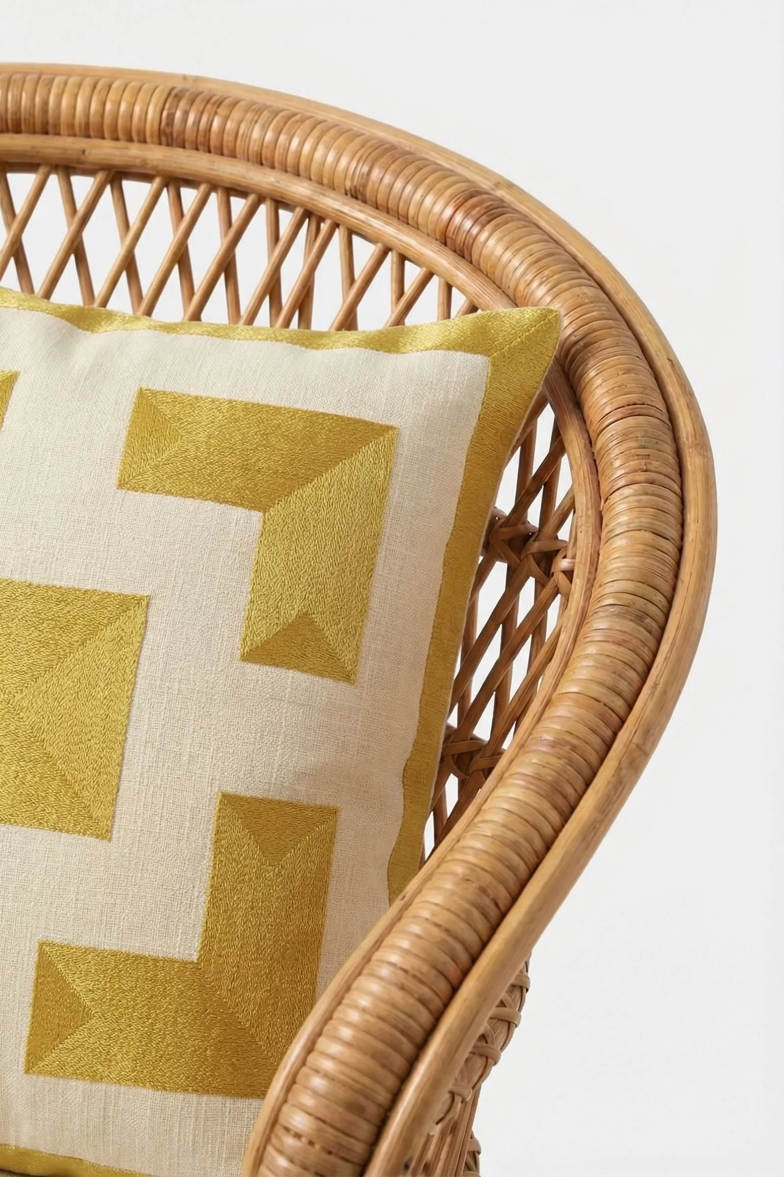 Palm Springs Block Embroidered Square Pillow - Image 3
