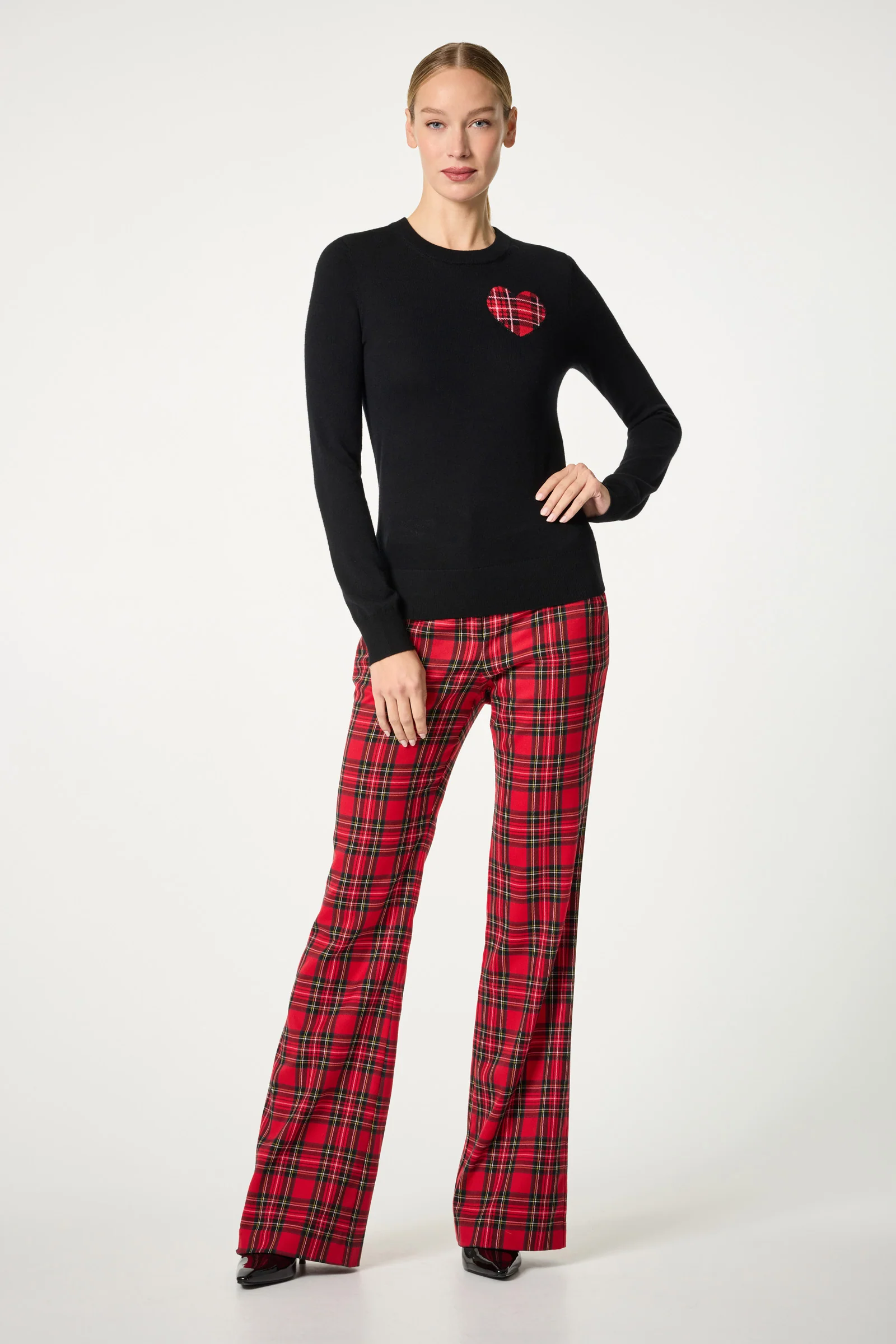 Plaid Heart Crewneck Sweater - Image 2